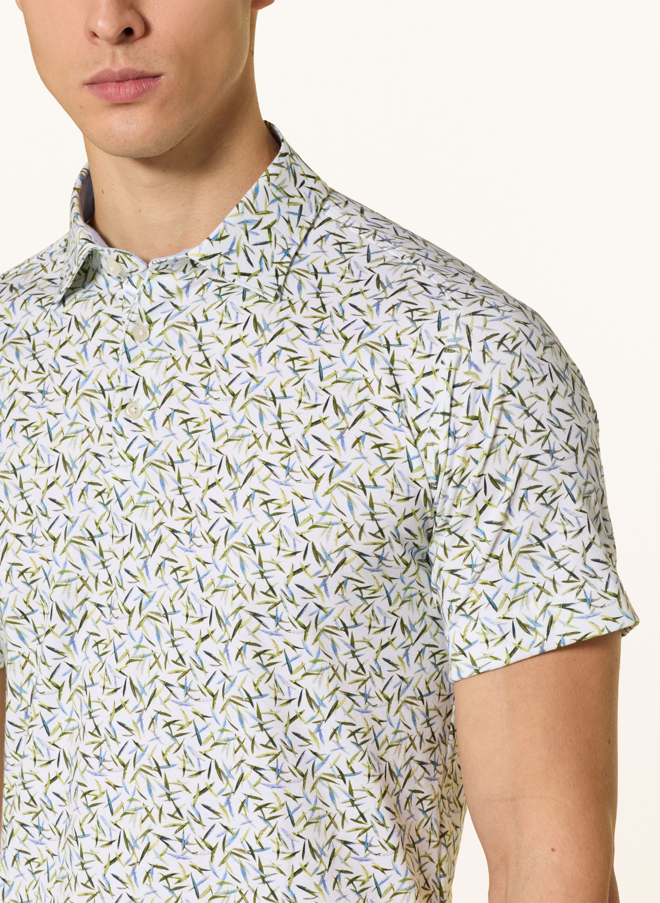 DESOTO Jersey-Poloshirt: WEISS / GRÜN / BLAU