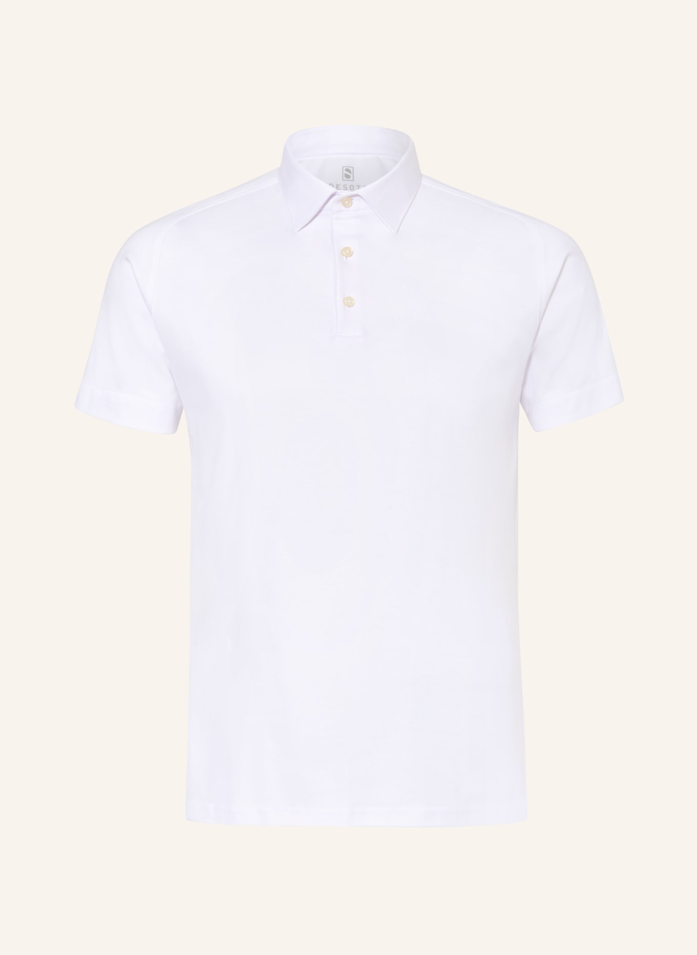 DESOTO Piqué-Poloshirt: WEISS