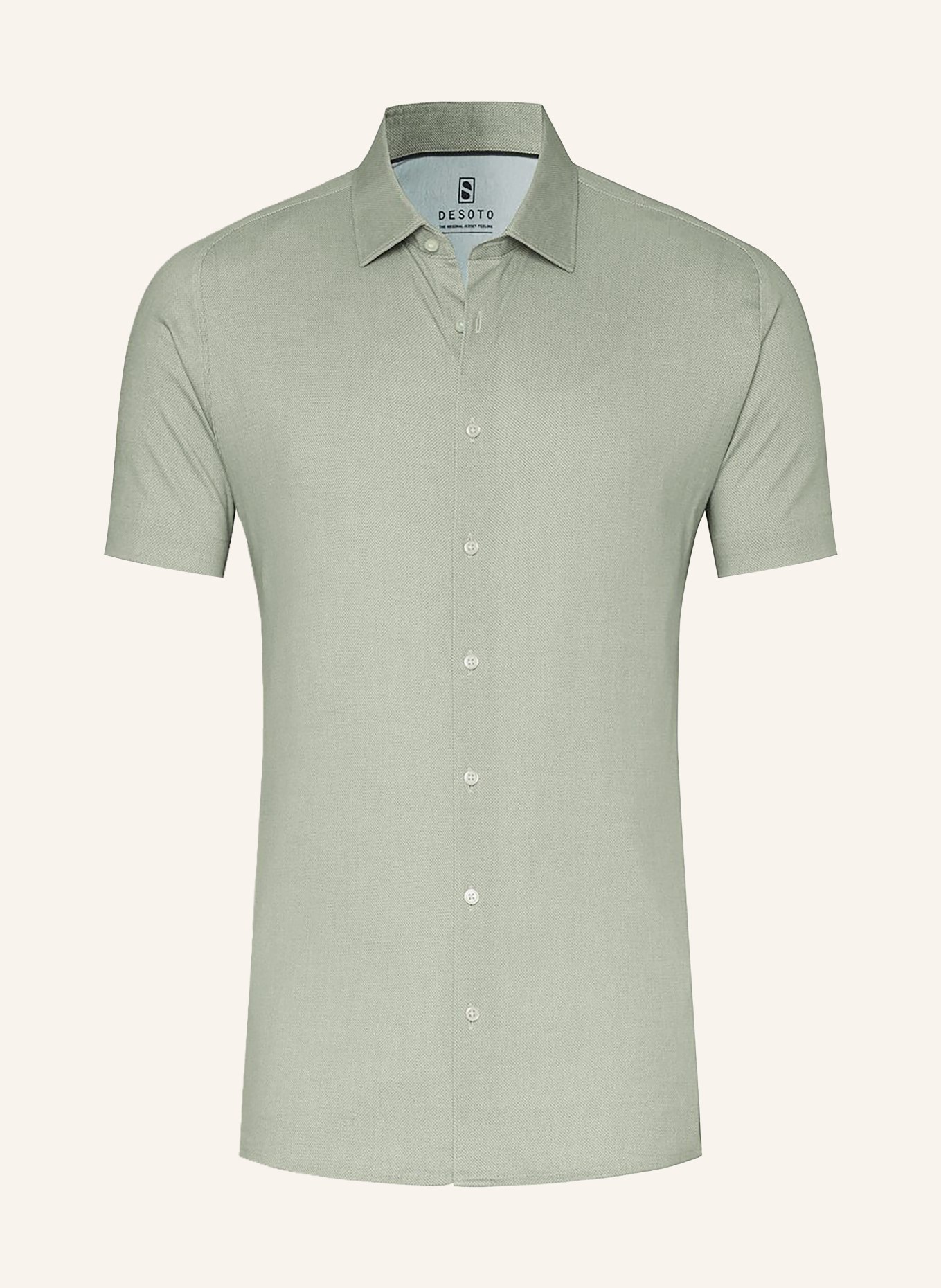 DESOTO Kurzarm-Hemd Slim Fit aus Jersey: HELLGRÜN