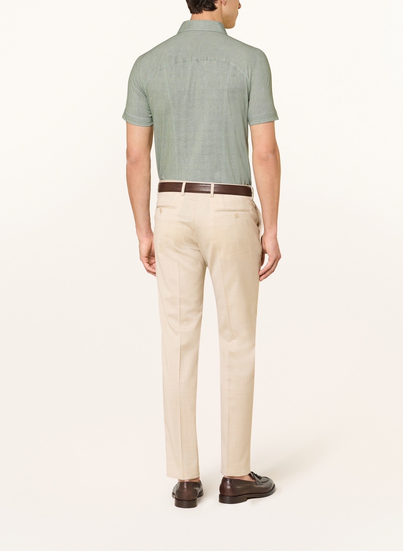 DESOTO Kurzarm-Hemd Slim Fit aus Jersey: HELLGRÜN