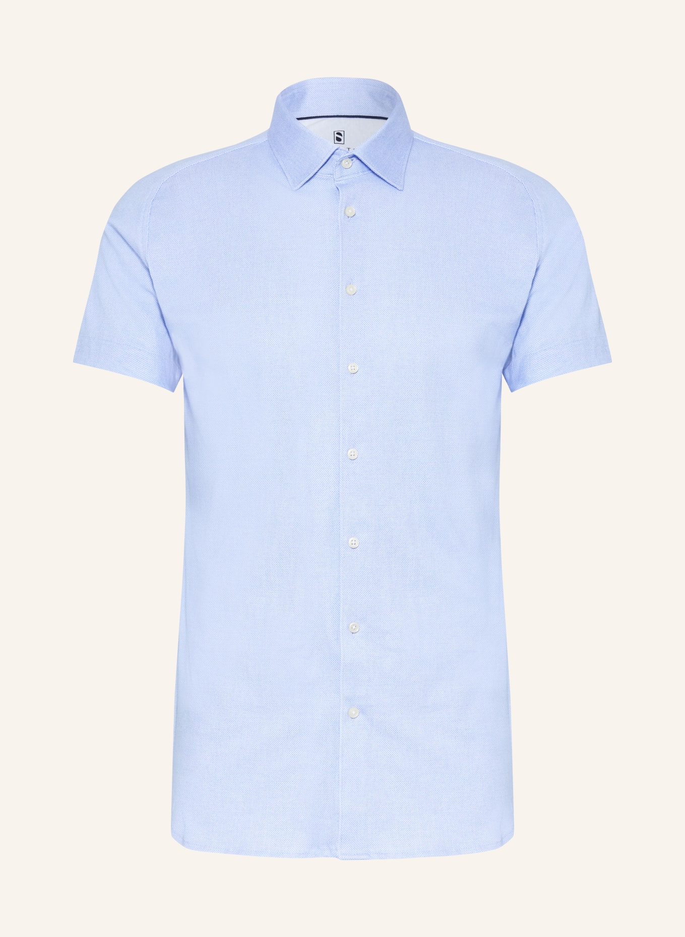 DESOTO Slim fit shirt met korte mouwen van jersey: LICHTBLAUW