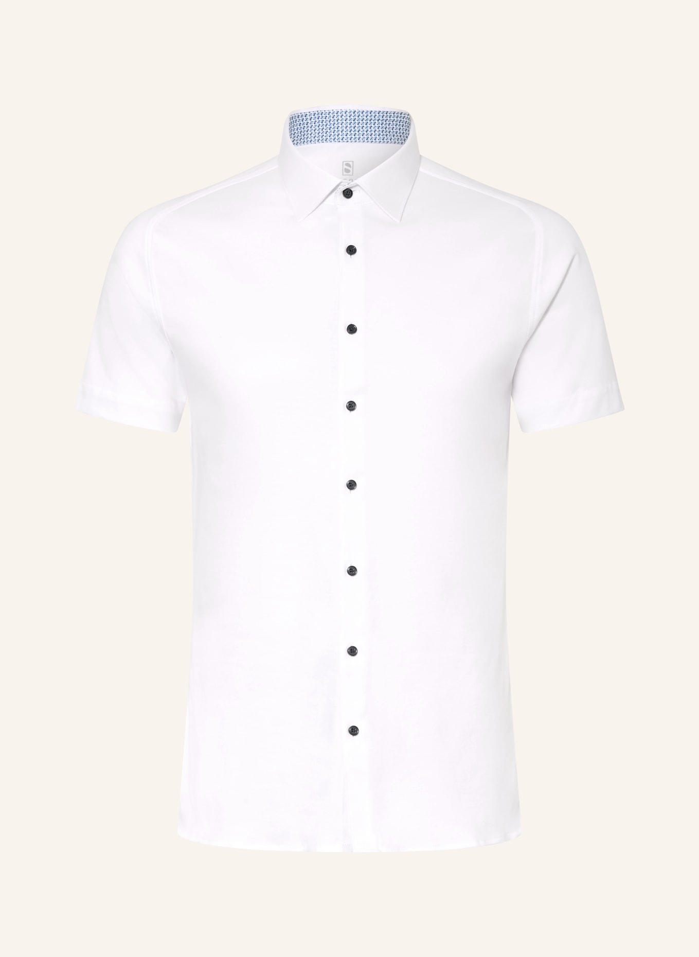 DESOTO Kurzarm-Hemd Slim Fit aus Jersey: WEISS