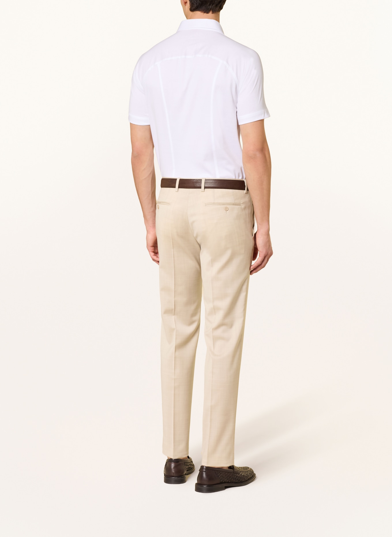 DESOTO Kurzarm-Hemd Slim Fit aus Jersey: WEISS