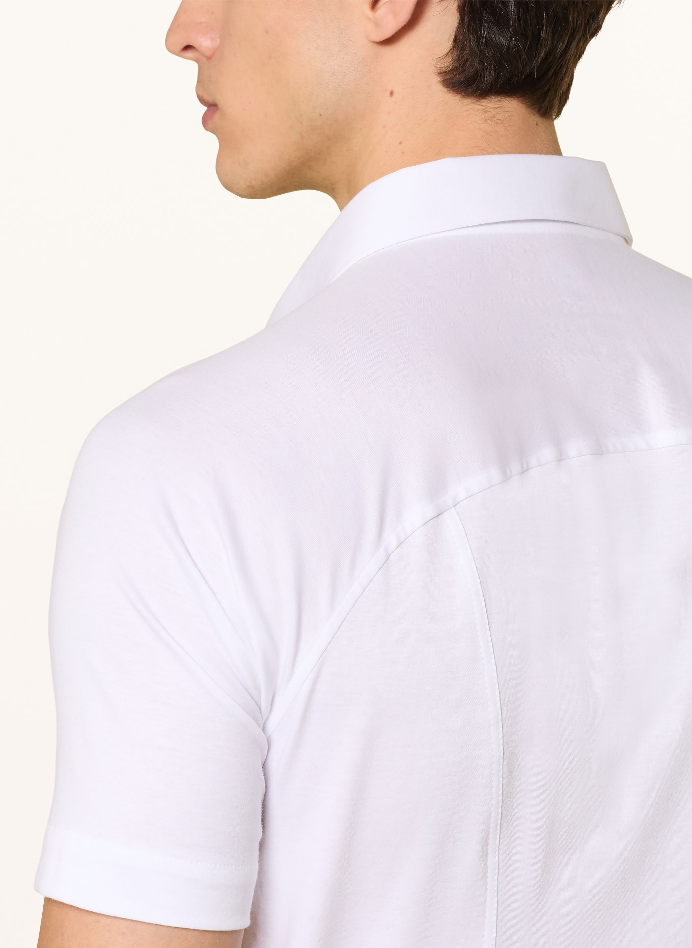 DESOTO Kurzarm-Hemd Slim Fit aus Jersey: WEISS