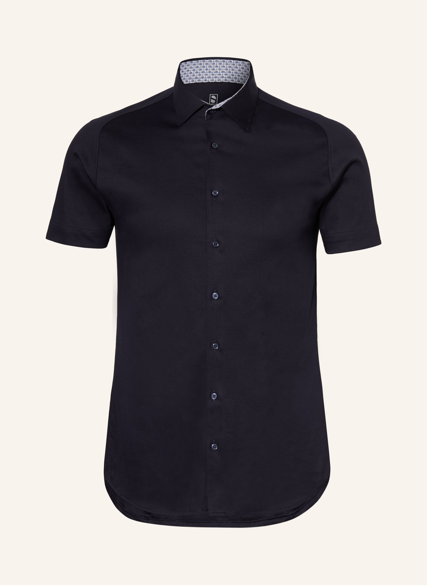 DESOTO Kurzarm-Hemd Slim Fit aus Jersey: DUNKELBLAU