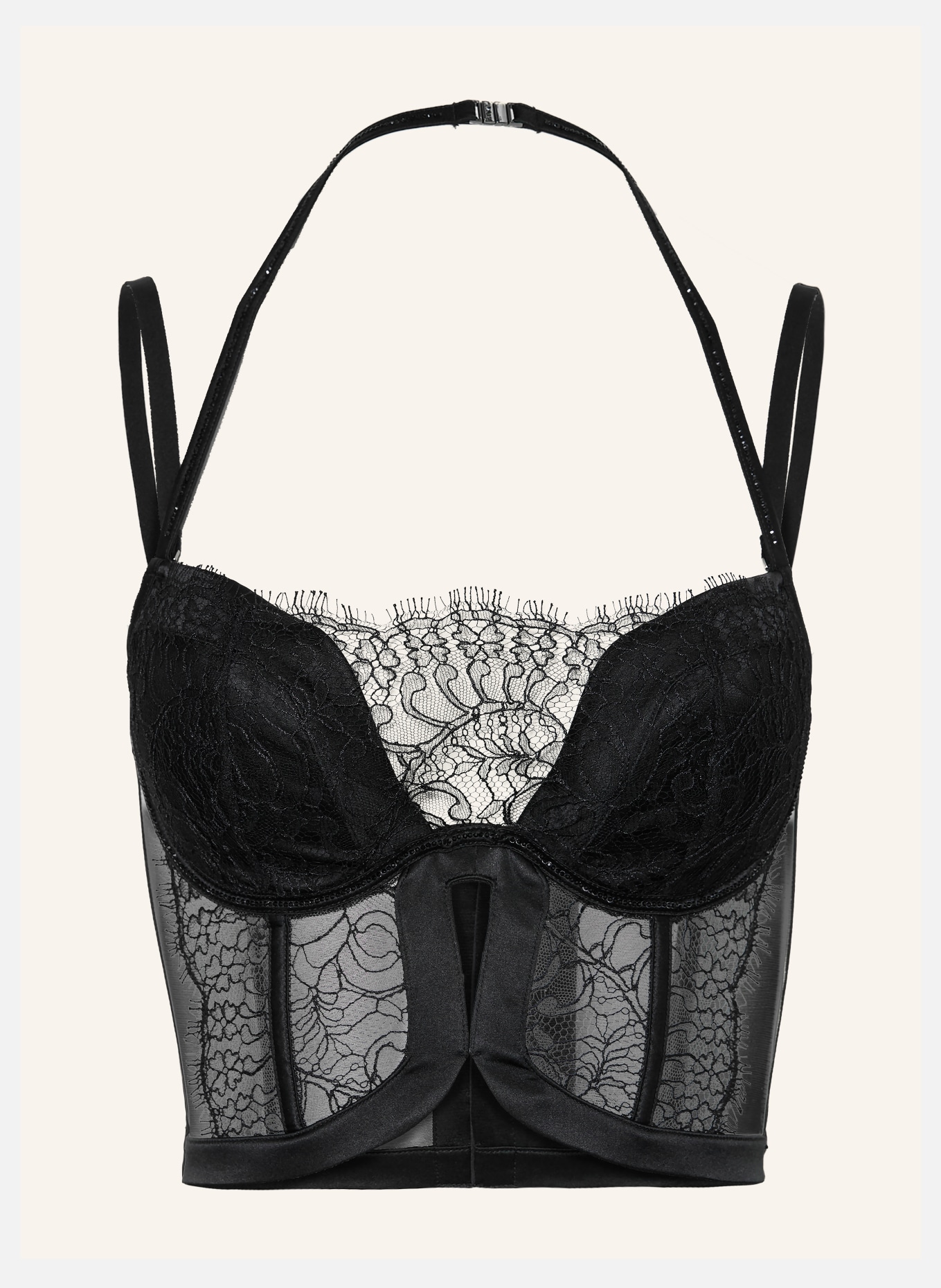 LIVY Corsage BURNING DESIRE avec pierres précieuses: NOIR