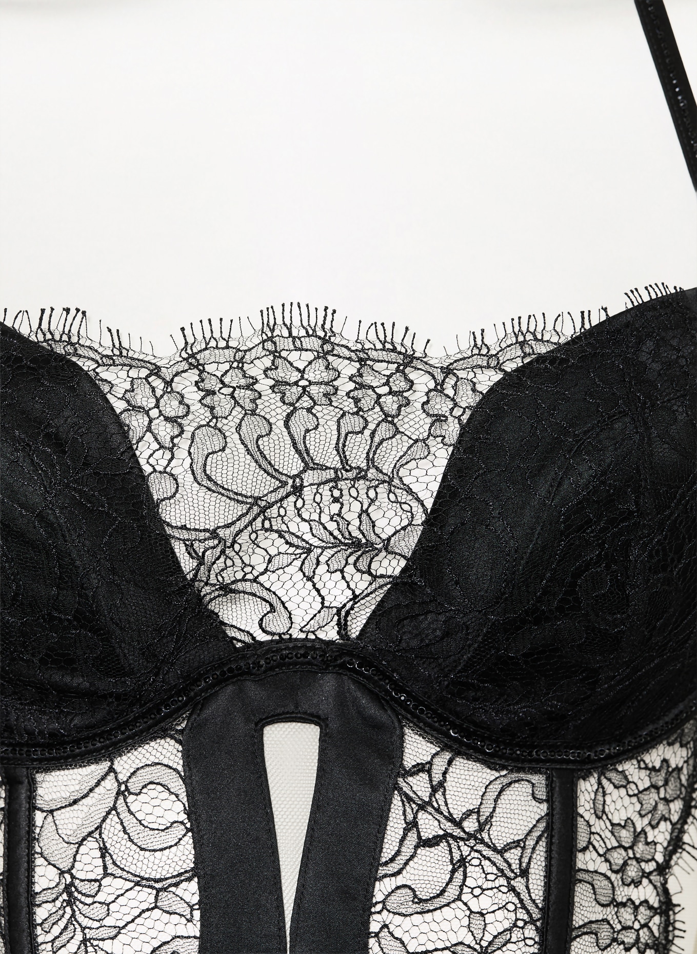 LIVY Corsage BURNING DESIRE avec pierres précieuses: NOIR