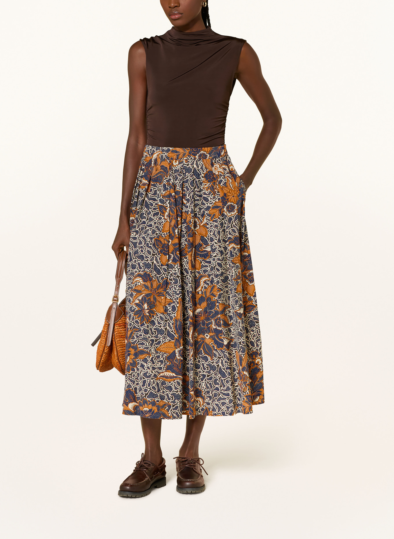 WEEKEND Max Mara Jupe UOMO: BLEU FONCÉ / CRÈME / ORANGE FONCÉ