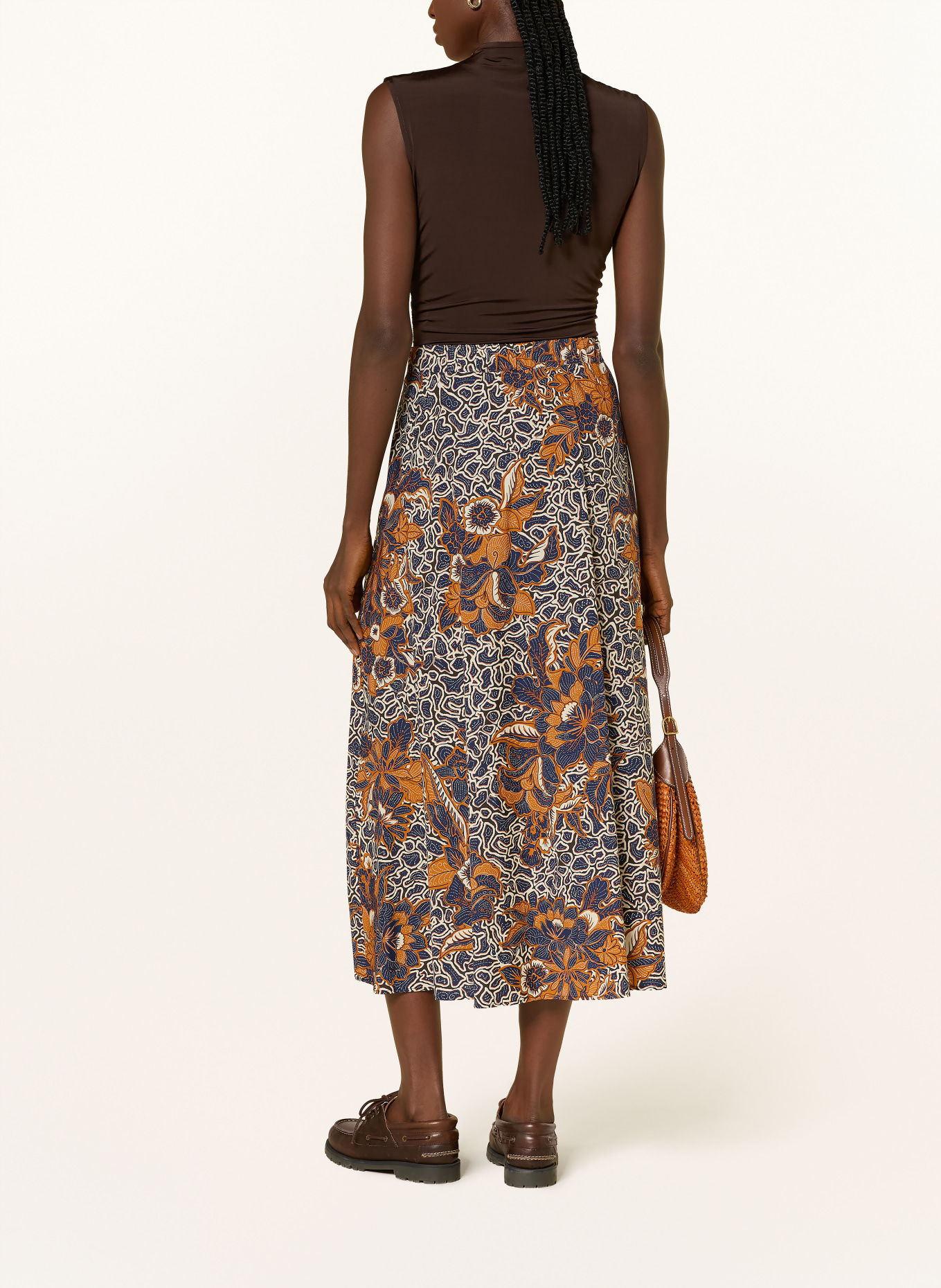 WEEKEND Max Mara Jupe UOMO: BLEU FONCÉ / CRÈME / ORANGE FONCÉ