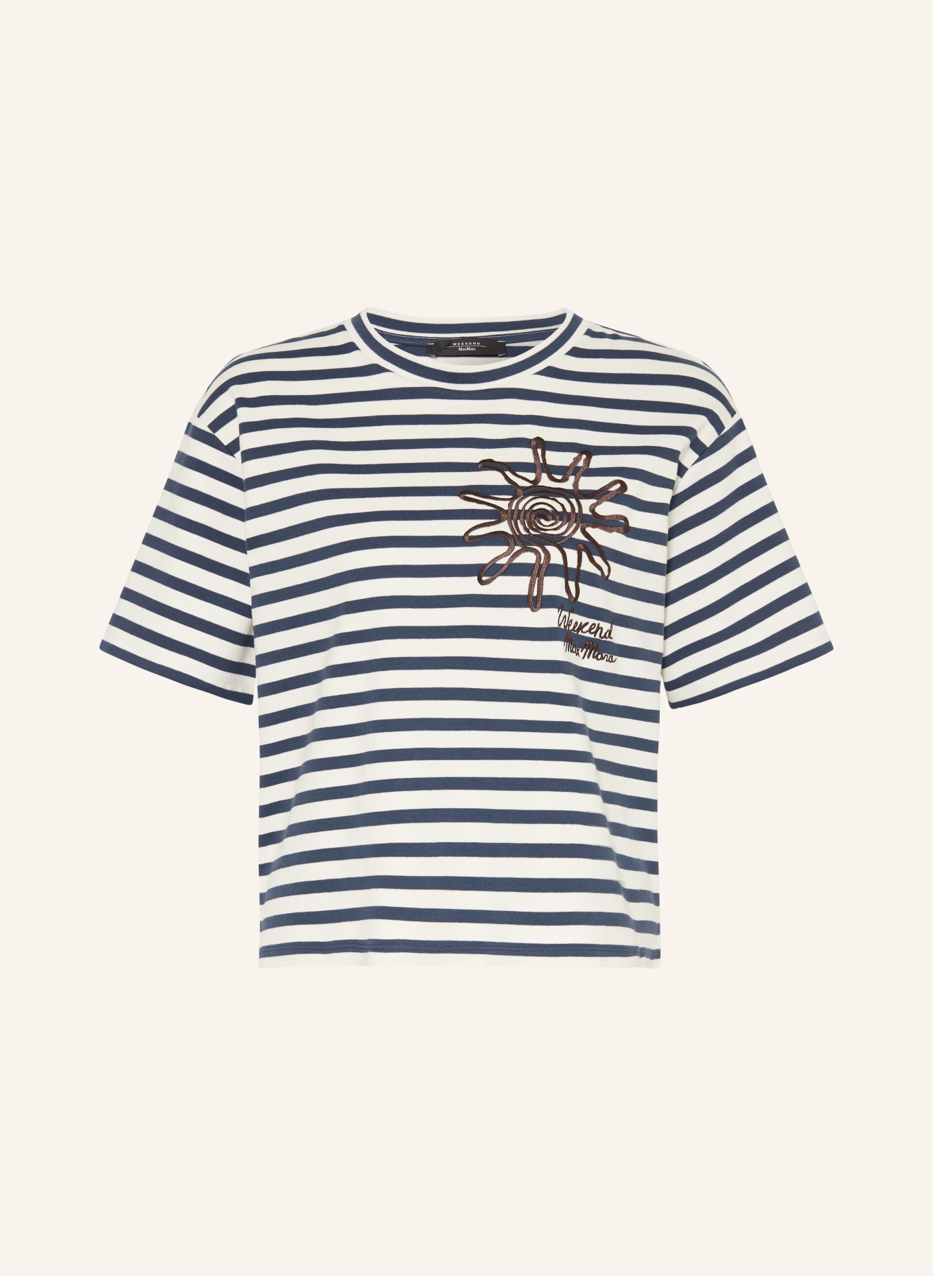 WEEKEND Max Mara T-shirt SABATO: CRÈME / DONKERBLAUW