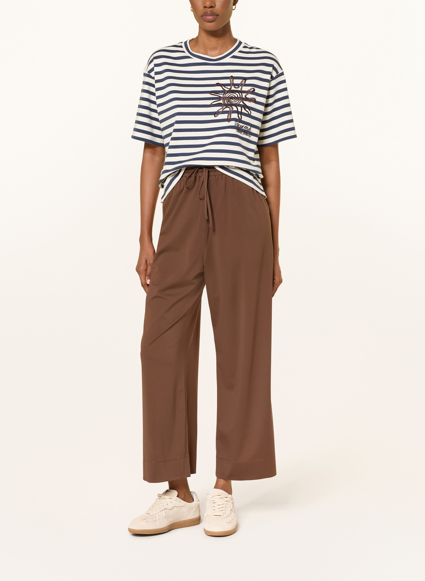 WEEKEND Max Mara T-shirt SABATO: CRÈME / DONKERBLAUW