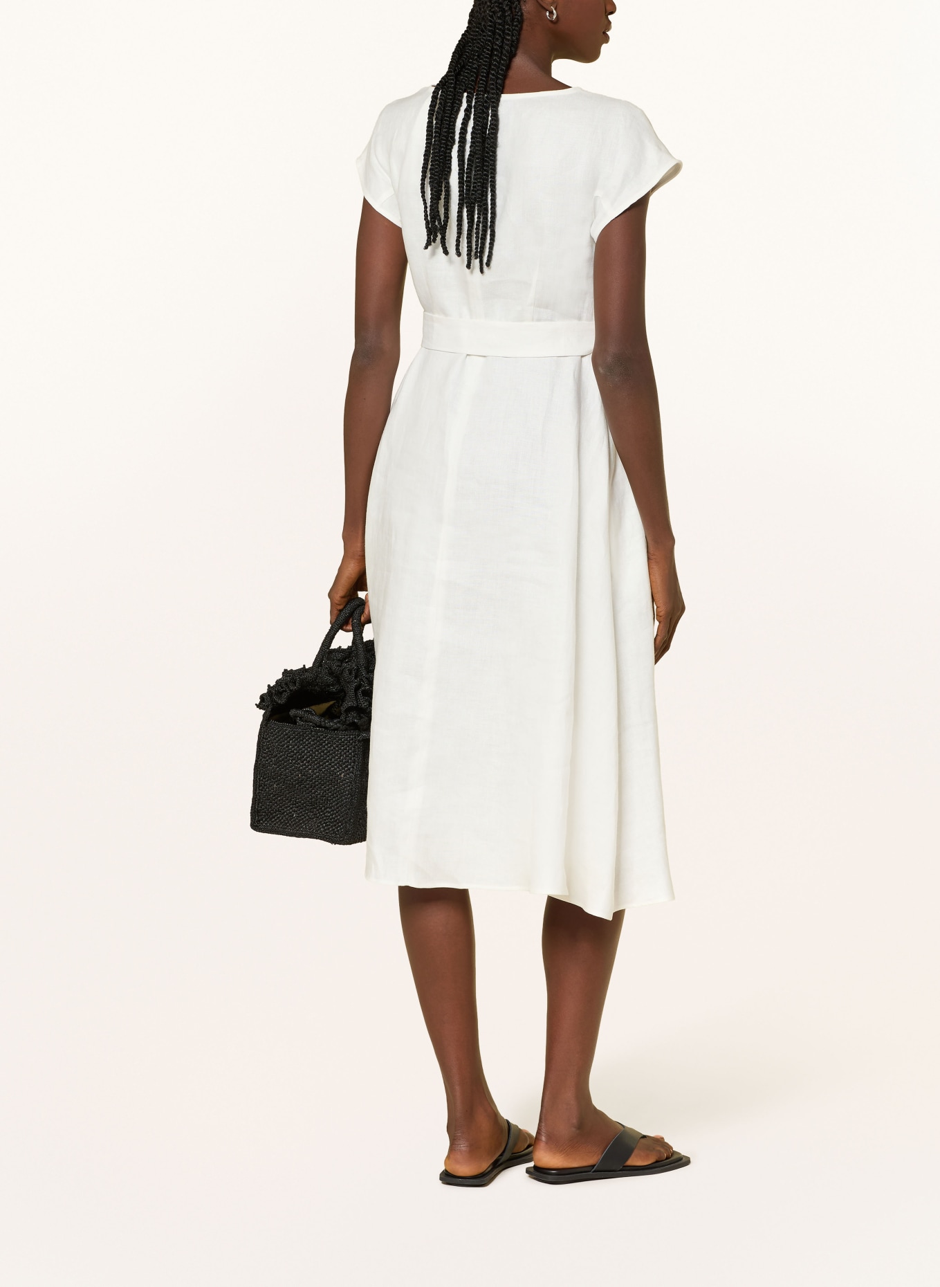 WEEKEND Max Mara ESORDIO Linen Dress: WHITE