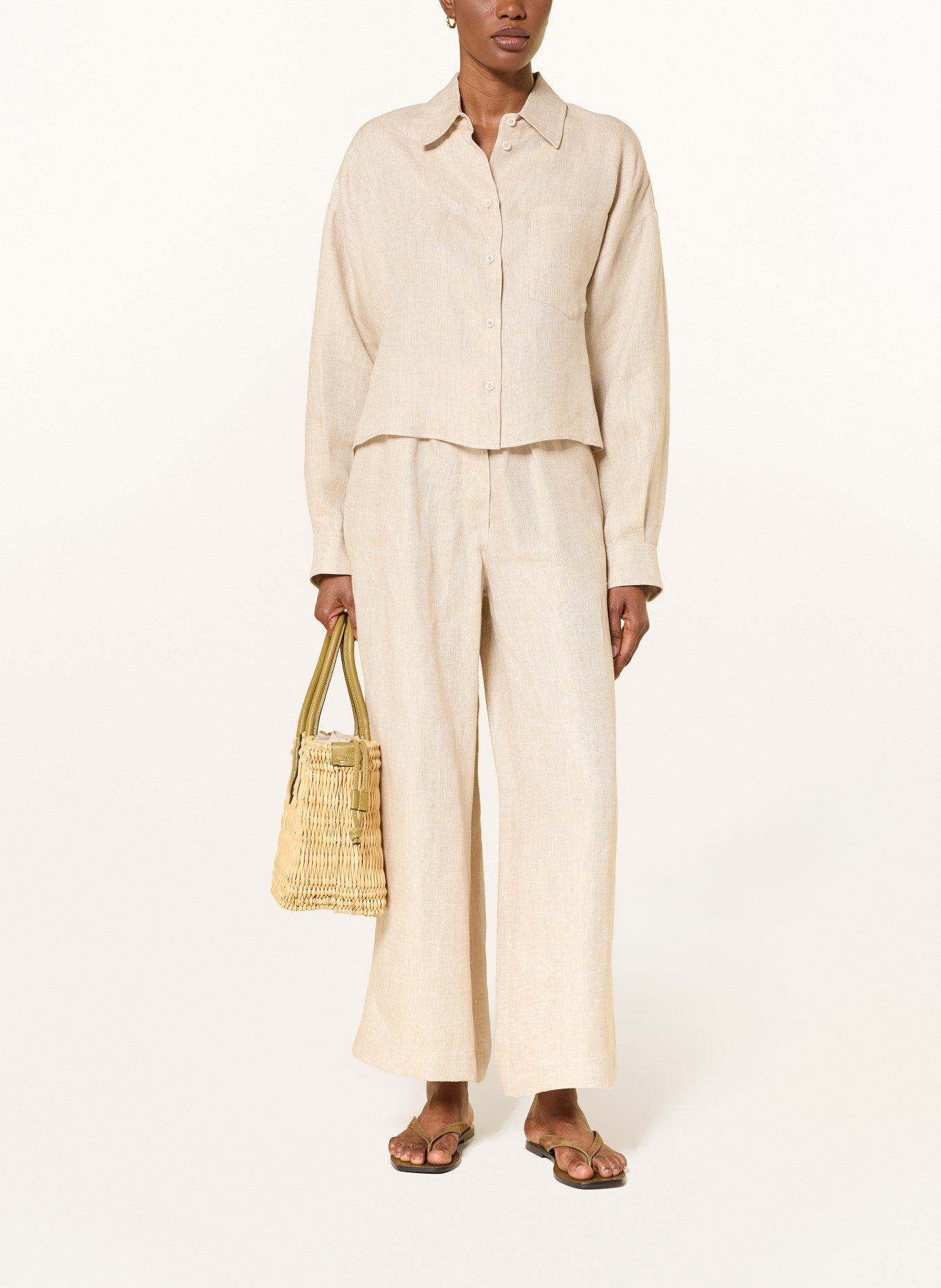 WEEKEND Max Mara Hemdbluse CAPO aus Leinen: BEIGE