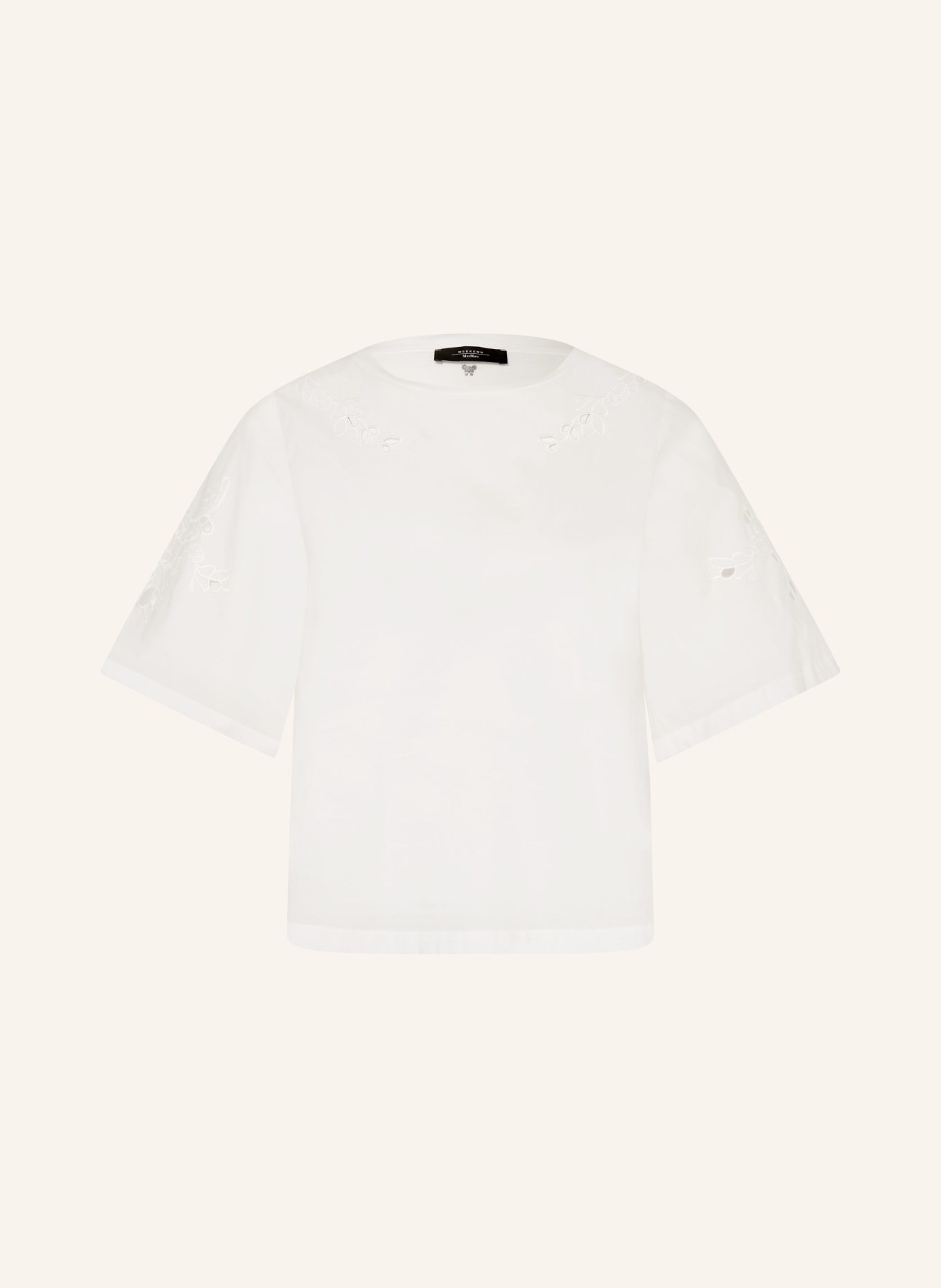 WEEKEND Max Mara TARGA-blouse met opengewerkte kant: WIT