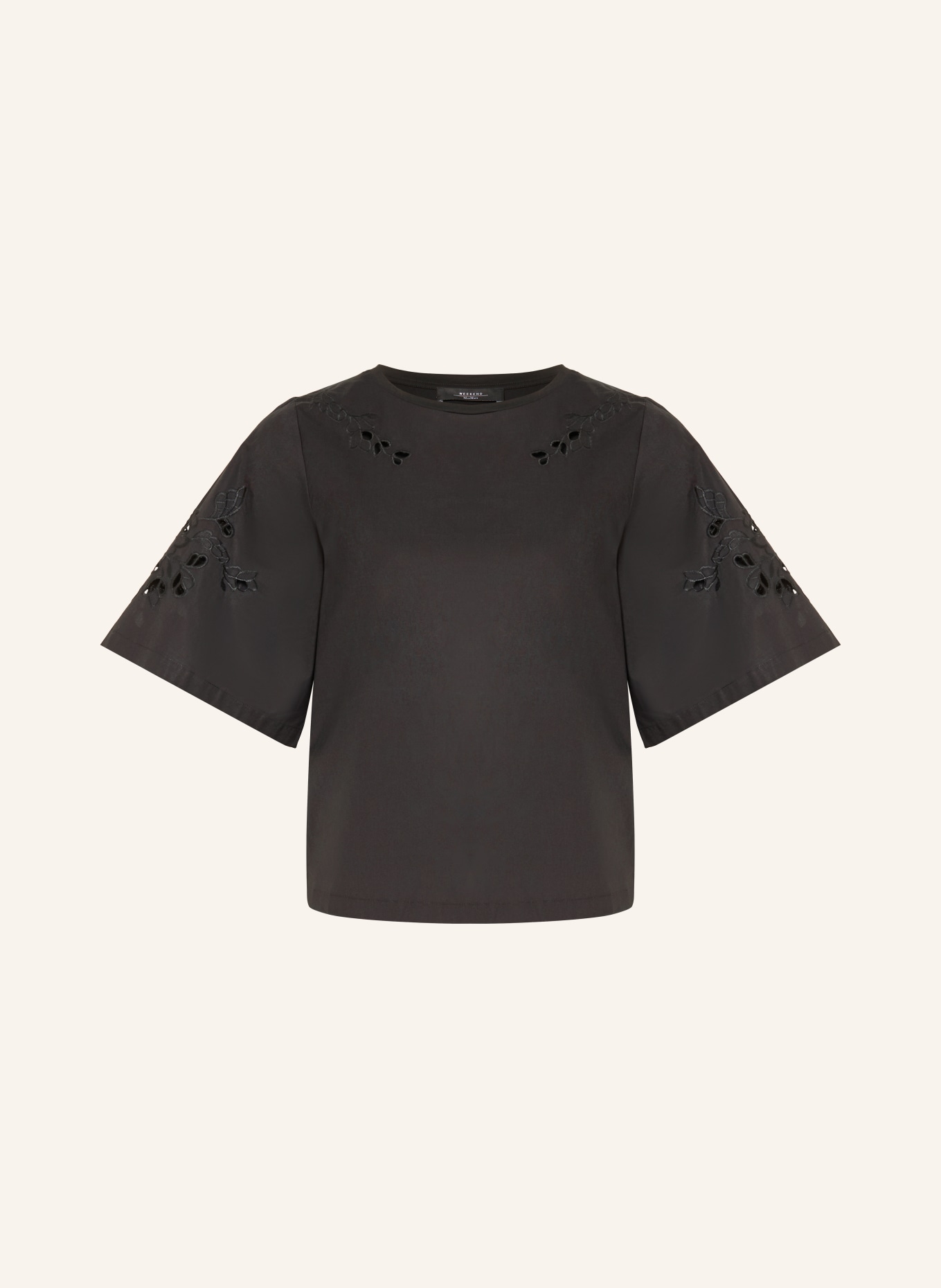 WEEKEND Max Mara TARGA-blouse met opengewerkte kant: ZWART