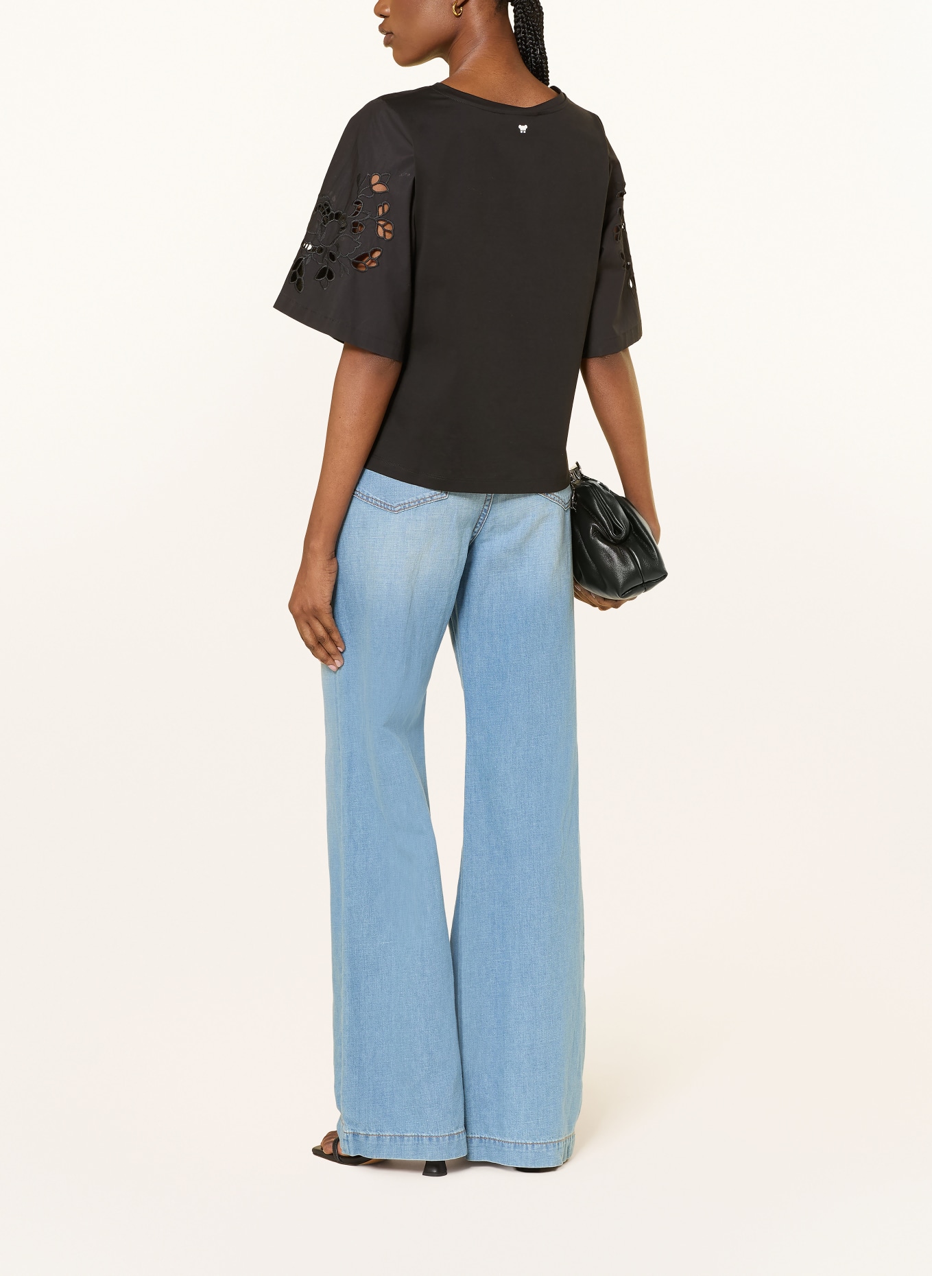 WEEKEND Max Mara TARGA-blouse met opengewerkte kant: ZWART