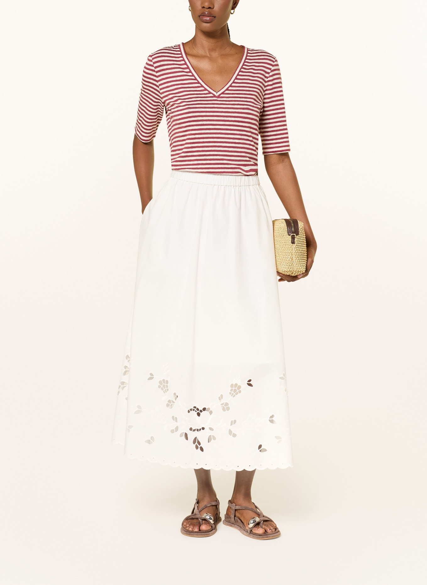 WEEKEND Max Mara Rock CARAVAN mit Lochspitze: WEISS