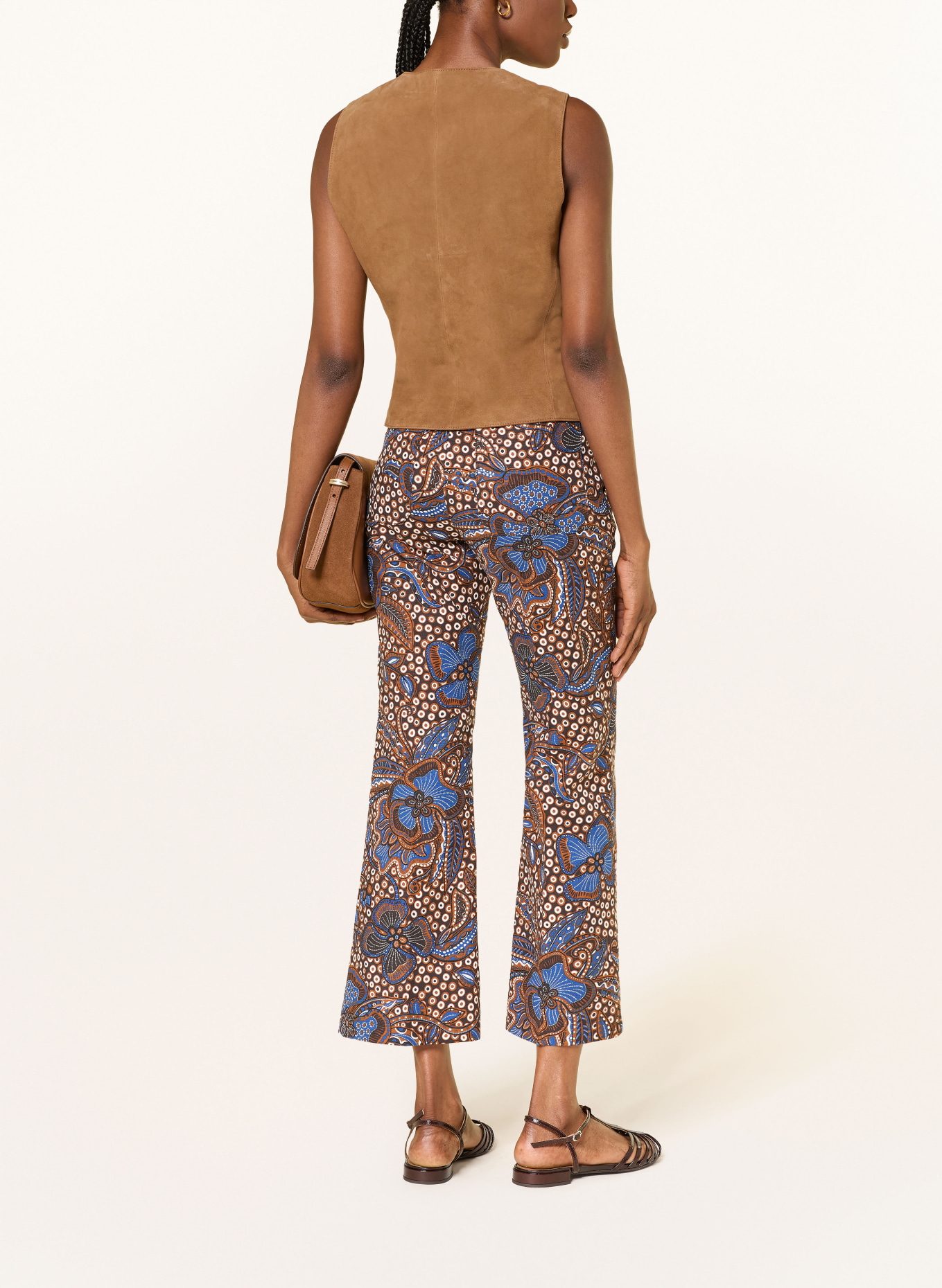 WEEKEND Max Mara 7/8-Hose ONDE: DUNKELBRAUN / DUNKELBLAU / WEISS