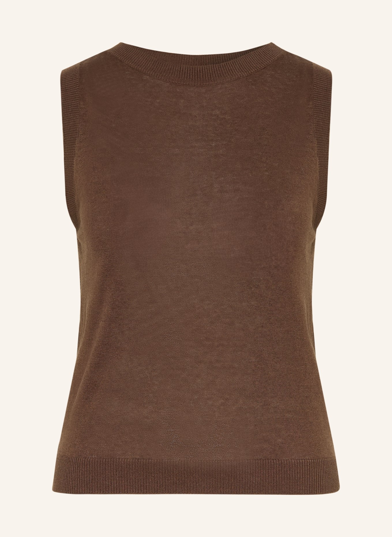 WEEKEND Max Mara Gebreide top RIVA met zijde en linnen: MARRON FONCÉ