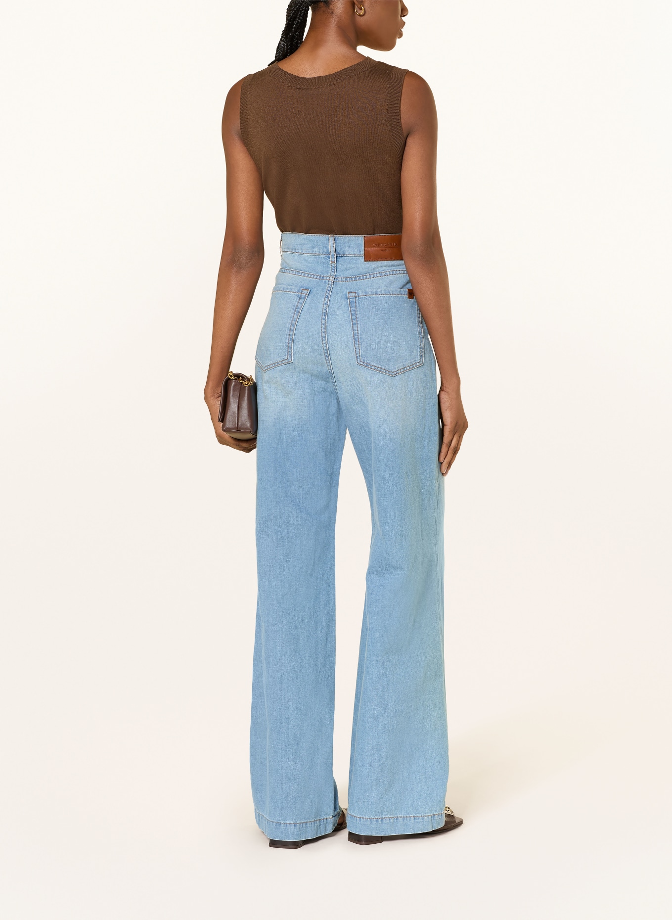 WEEKEND Max Mara Gebreide top RIVA met zijde en linnen: MARRON FONCÉ