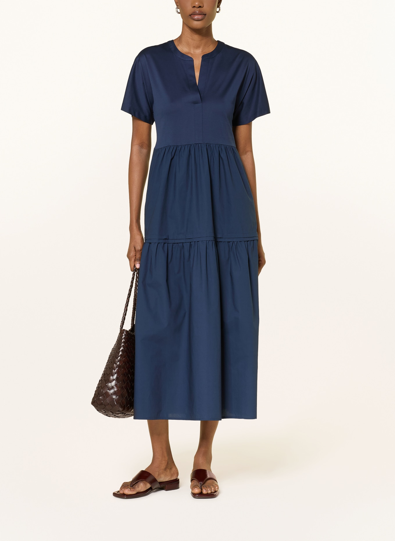WEEKEND Max Mara Kleid CAPSULA im Materialmix: DUNKELBLAU