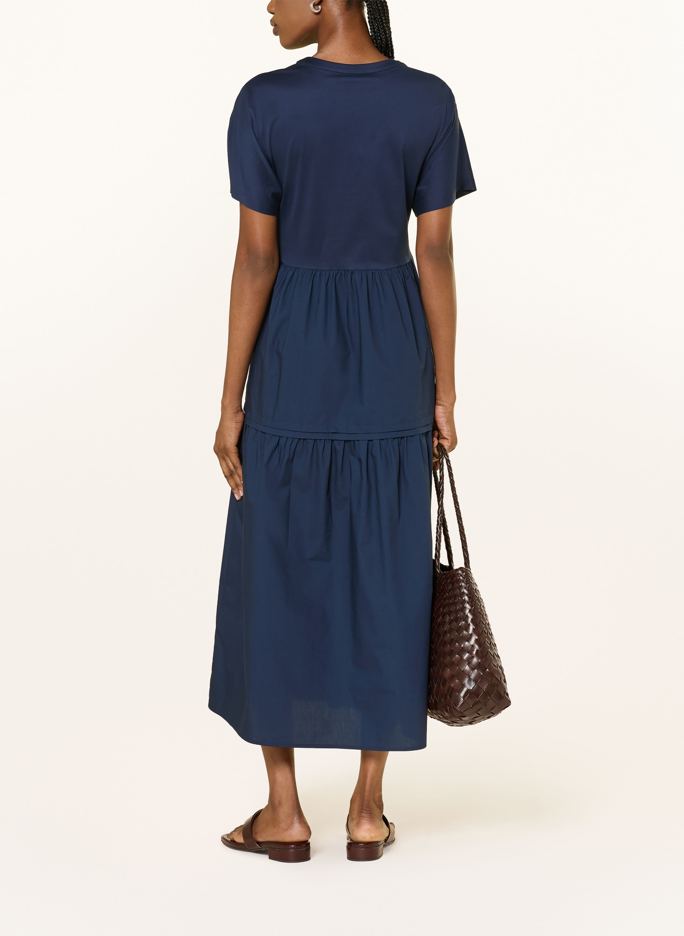 WEEKEND Max Mara Kleid CAPSULA im Materialmix: DUNKELBLAU