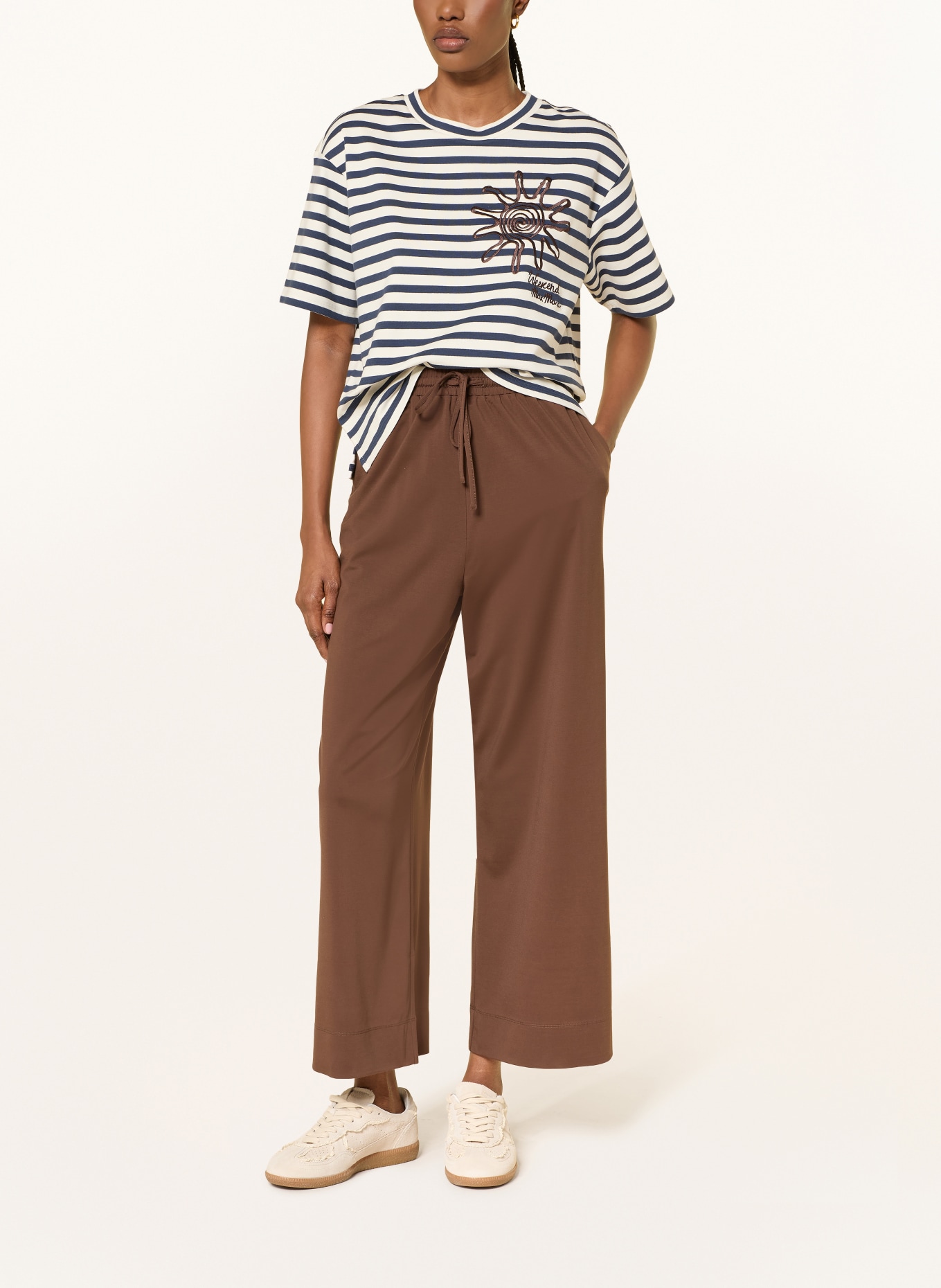 WEEKEND Max Mara Spodnie 7/8 MODICO z dżerseju: BRĄZOWY