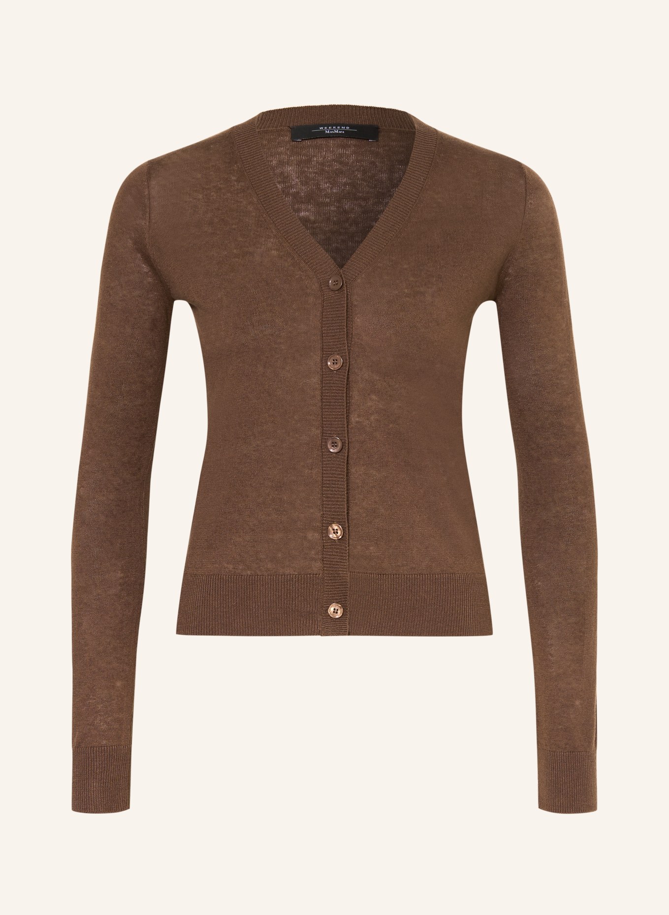 WEEKEND Max Mara ADESSO-vest met zijde: MARRON FONCÉ