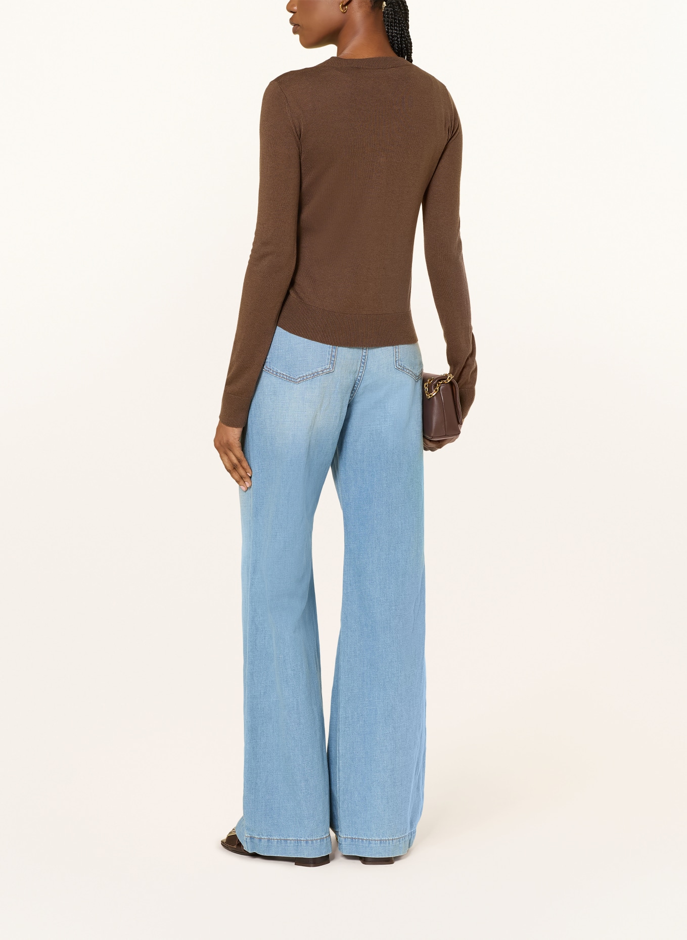 WEEKEND Max Mara ADESSO-vest met zijde: MARRON FONCÉ