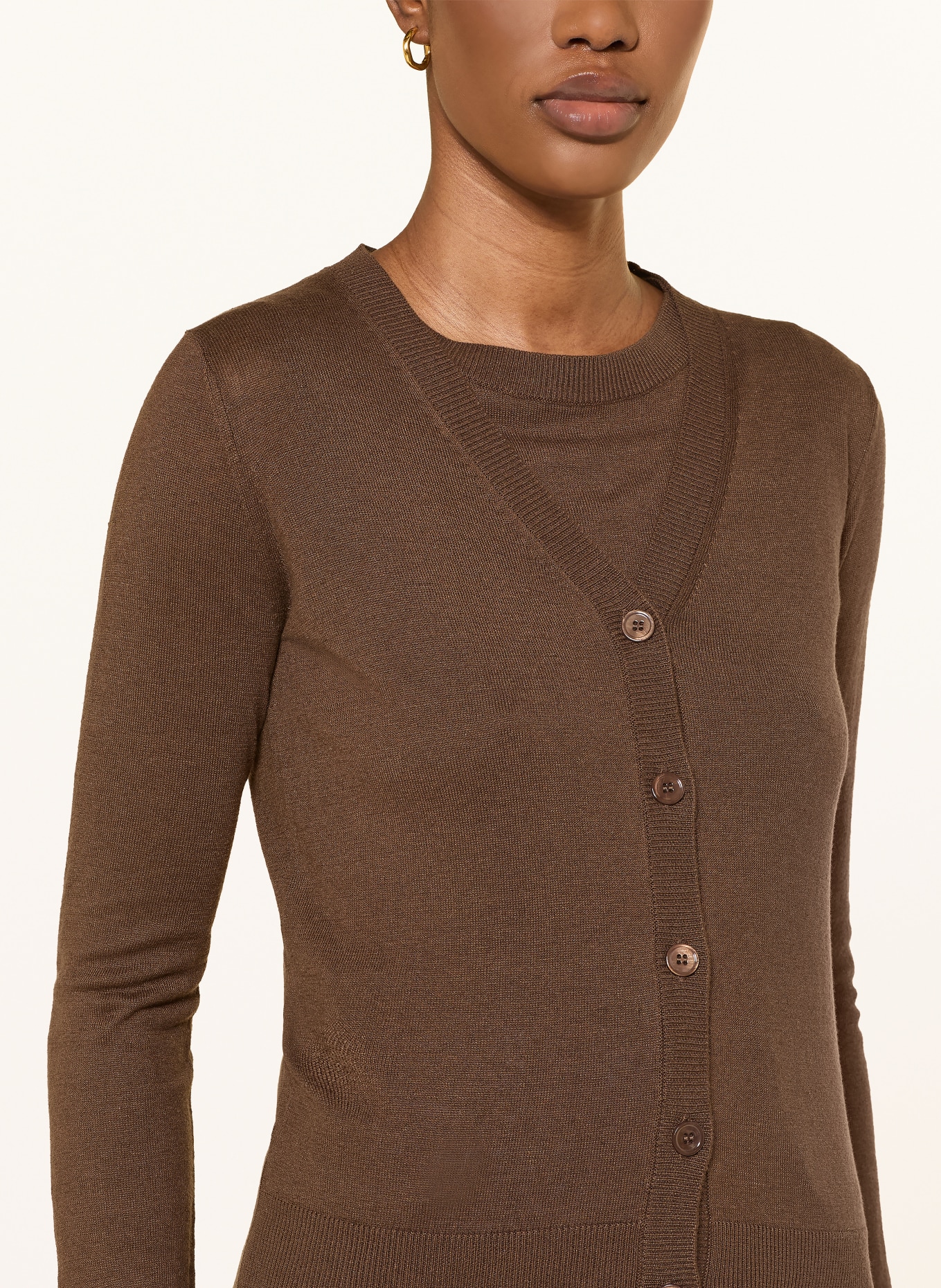 WEEKEND Max Mara ADESSO-vest met zijde: MARRON FONCÉ