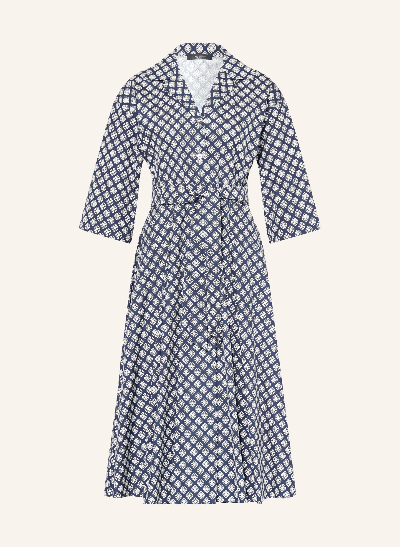 WEEKEND Max Mara Jurk UNIGENO: DONKERBLAUW / BEIGE