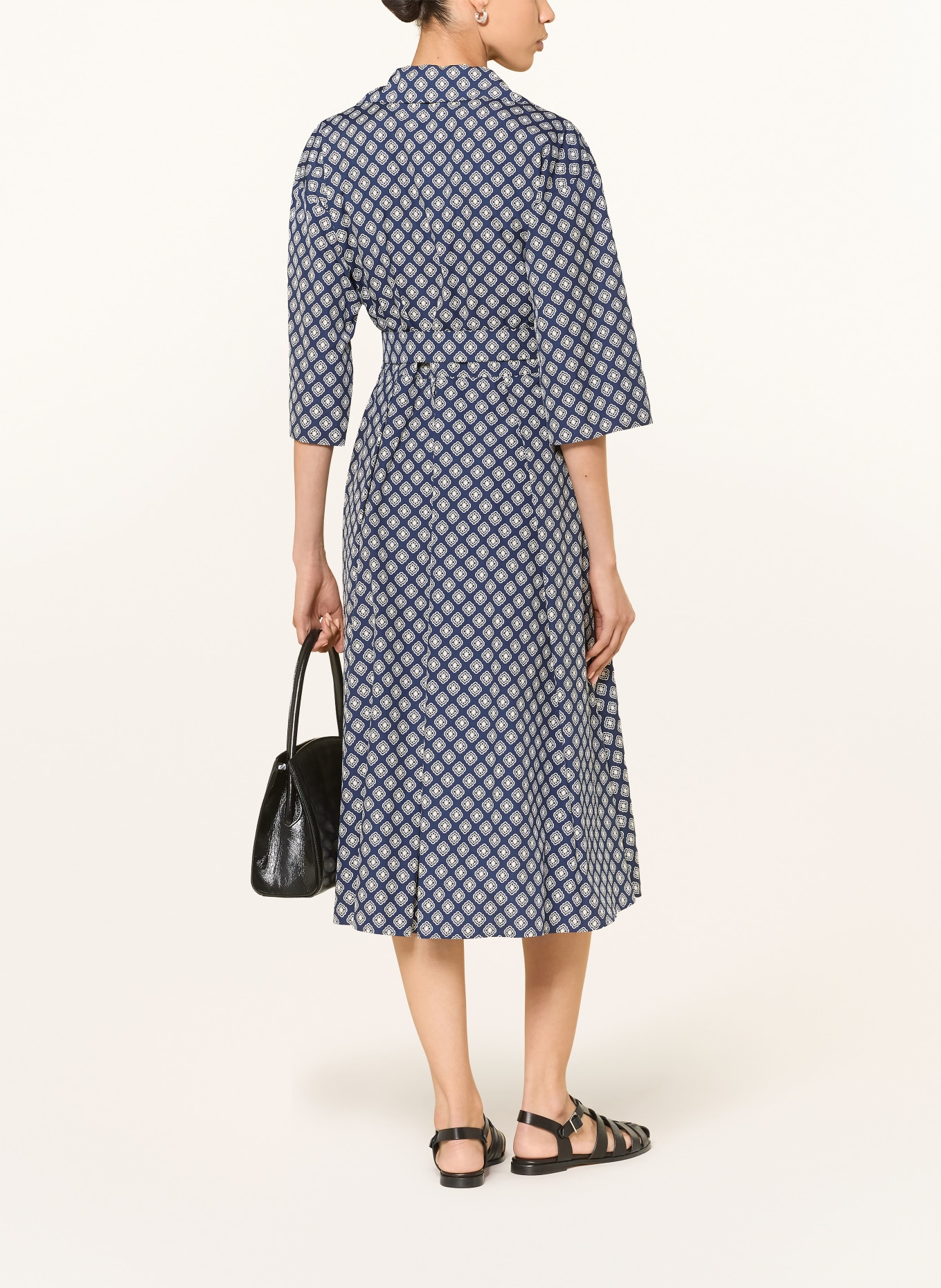 WEEKEND Max Mara Jurk UNIGENO: DONKERBLAUW / BEIGE