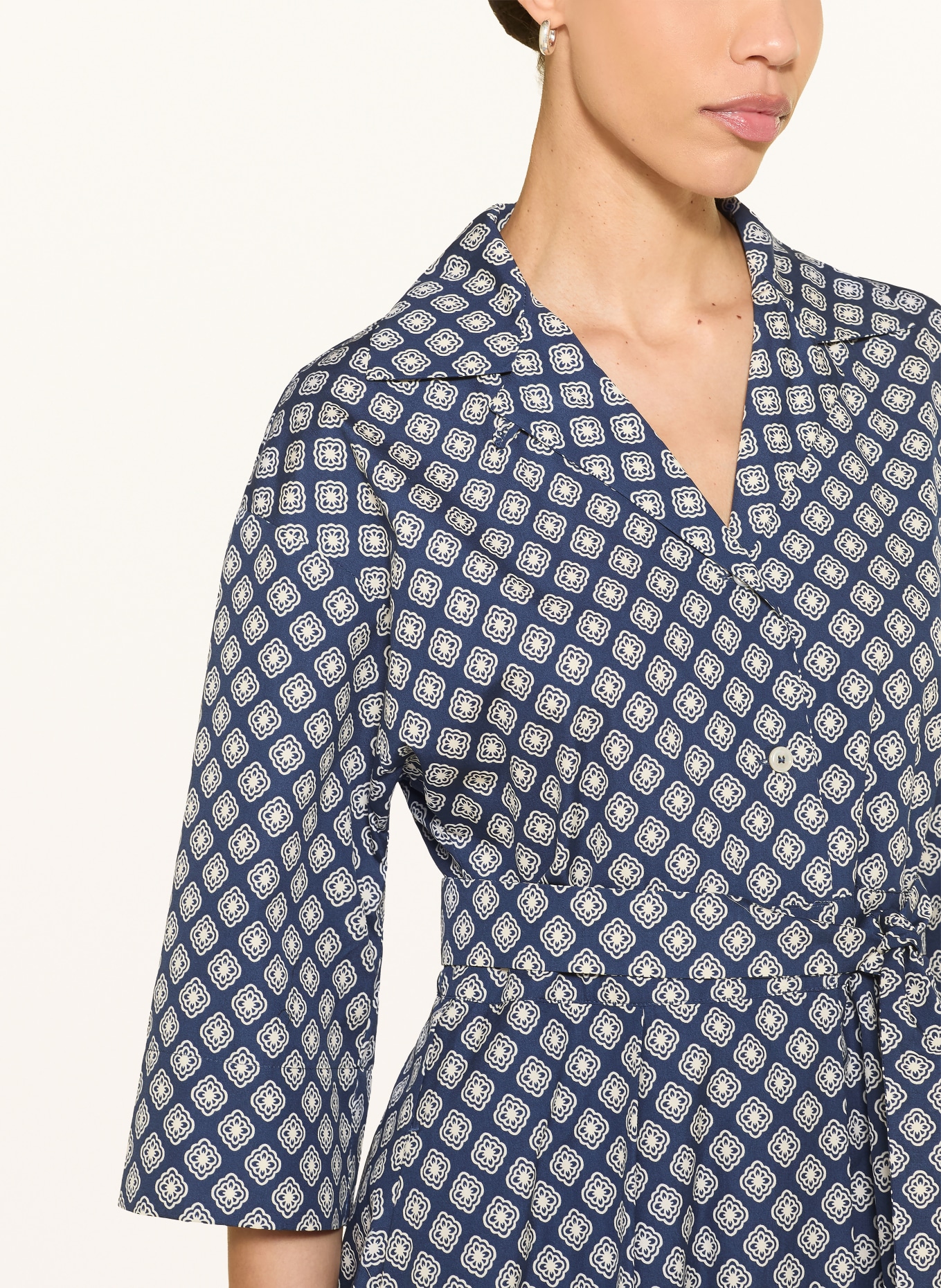 WEEKEND Max Mara Jurk UNIGENO: DONKERBLAUW / BEIGE