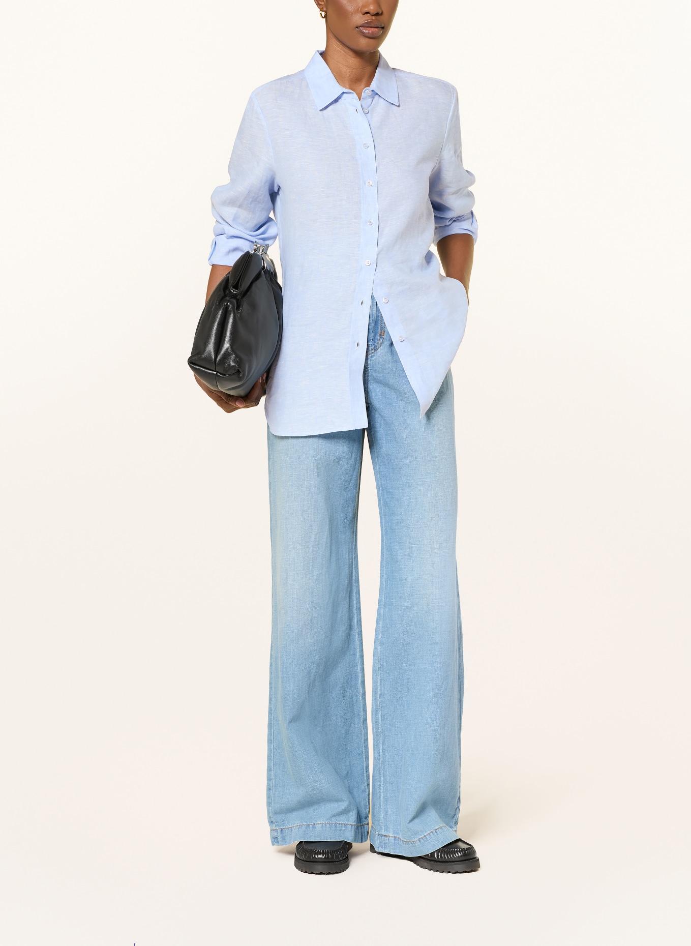 WEEKEND Max Mara WERNER-overhemdblouse van linnen: LICHTBLAUW