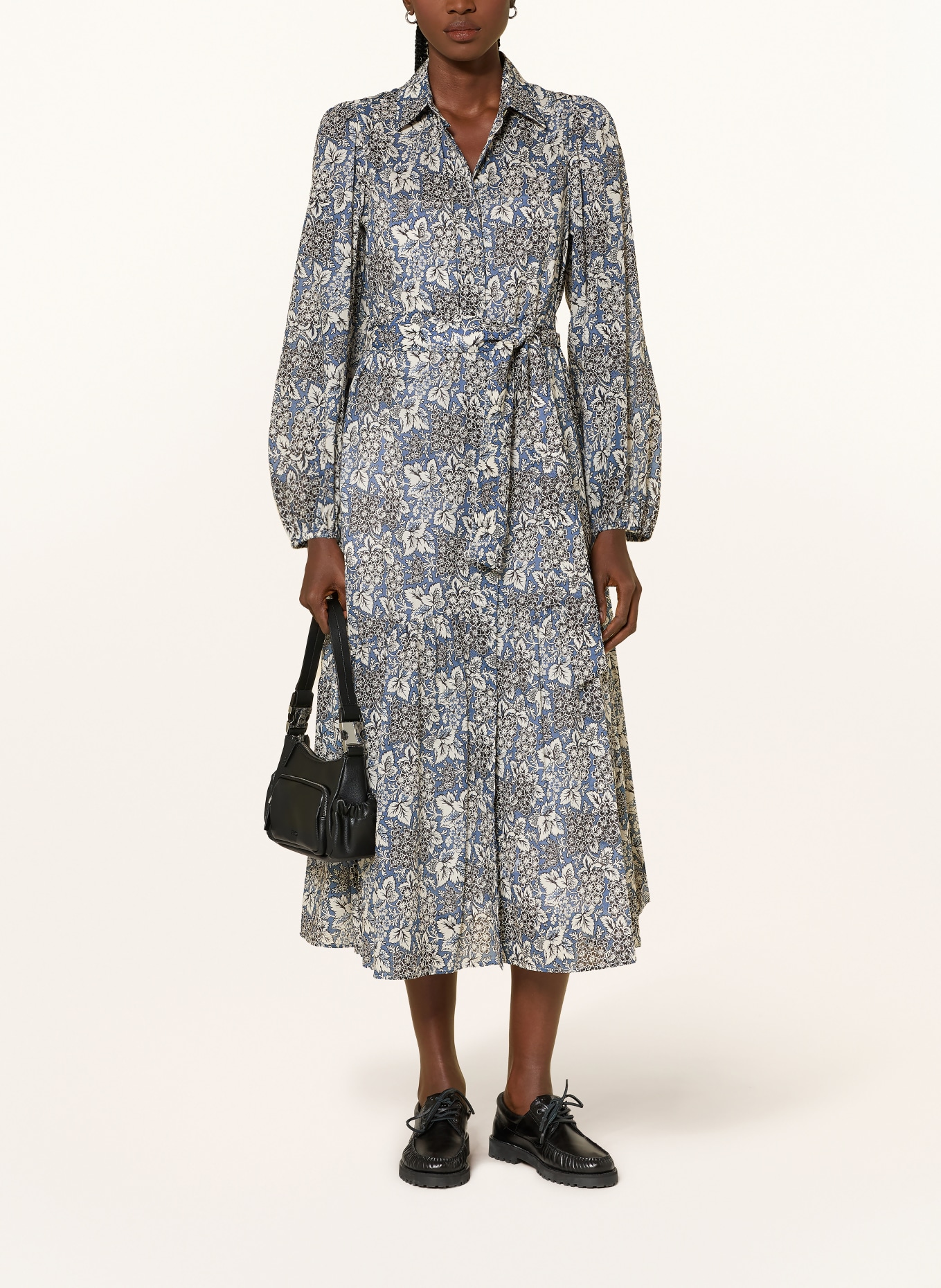 WEEKEND Max Mara OBOLI shirt dress: BLUE / WHITE / BLACK