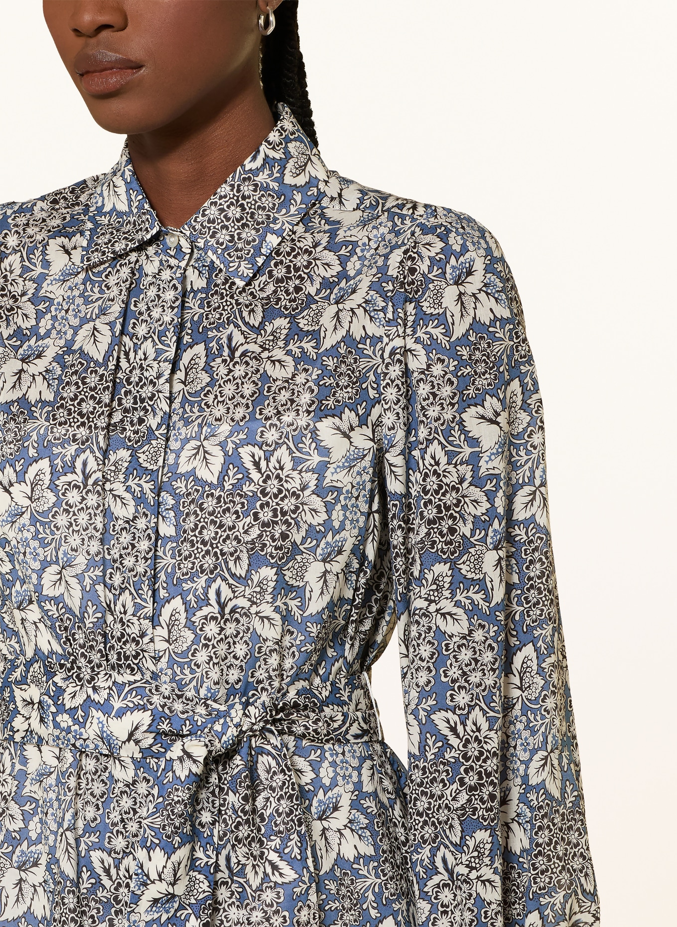 WEEKEND Max Mara OBOLI shirt dress: BLUE / WHITE / BLACK