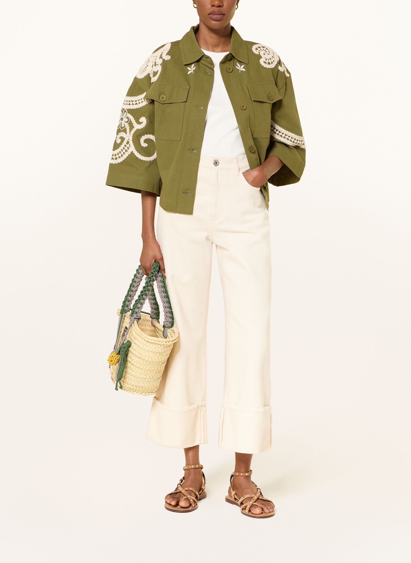 WEEKEND Max Mara Spodnie-spódniczka jeansowe GESTO: 002 ECRU