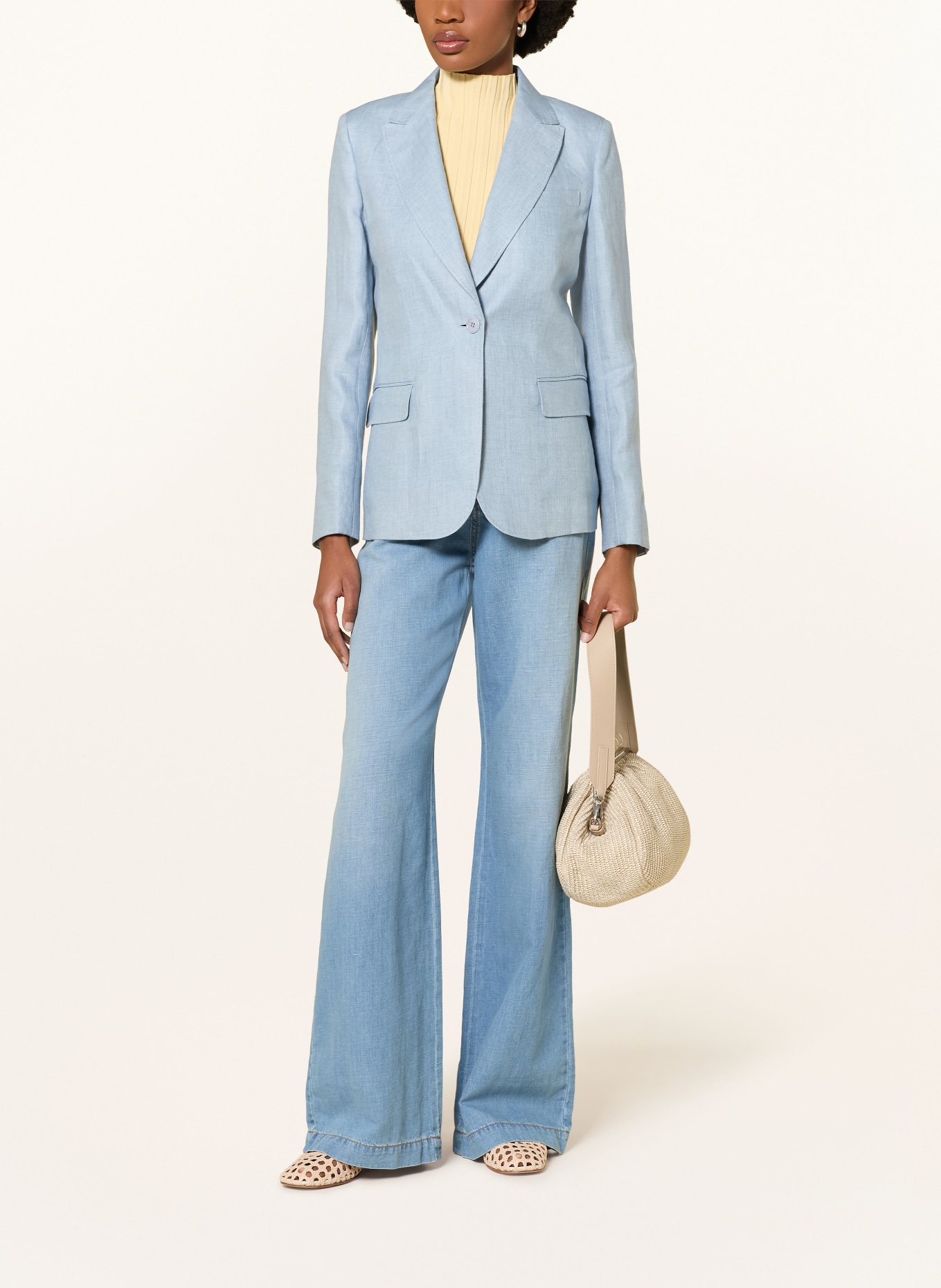 WEEKEND Max Mara Blazer en lin NALUT: BLEU CLAIR
