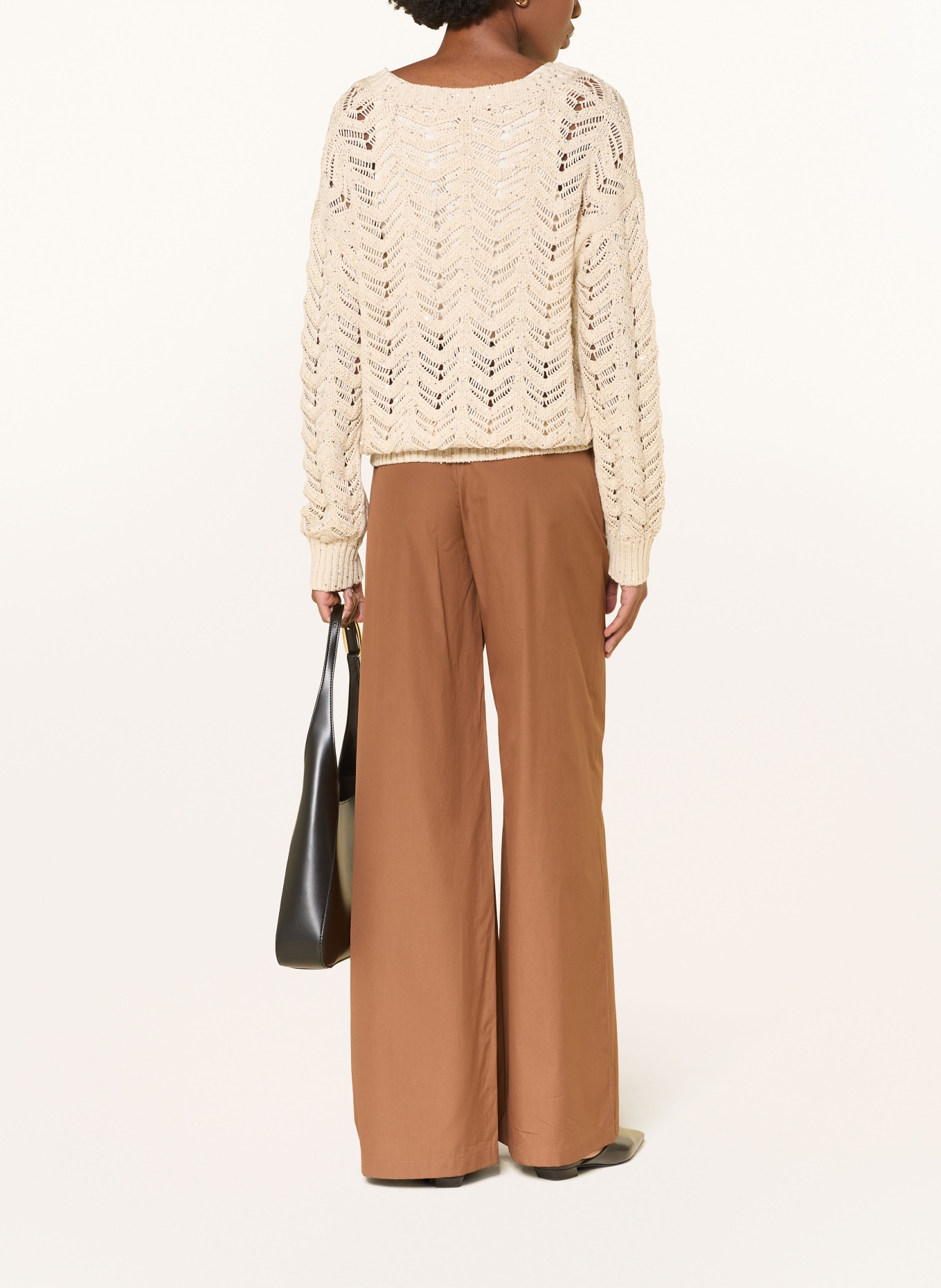 Max Mara STUDIO FELINO Sweater with Sequins: BEIGE