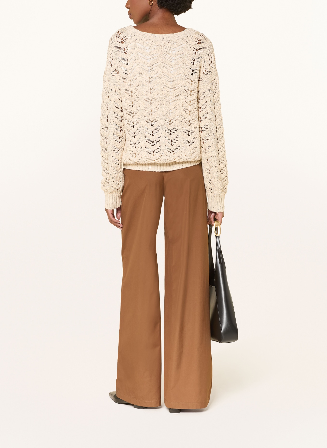 Max Mara STUDIO Spodnie z marlowej tkaniny FAREA: BRĄZOWY