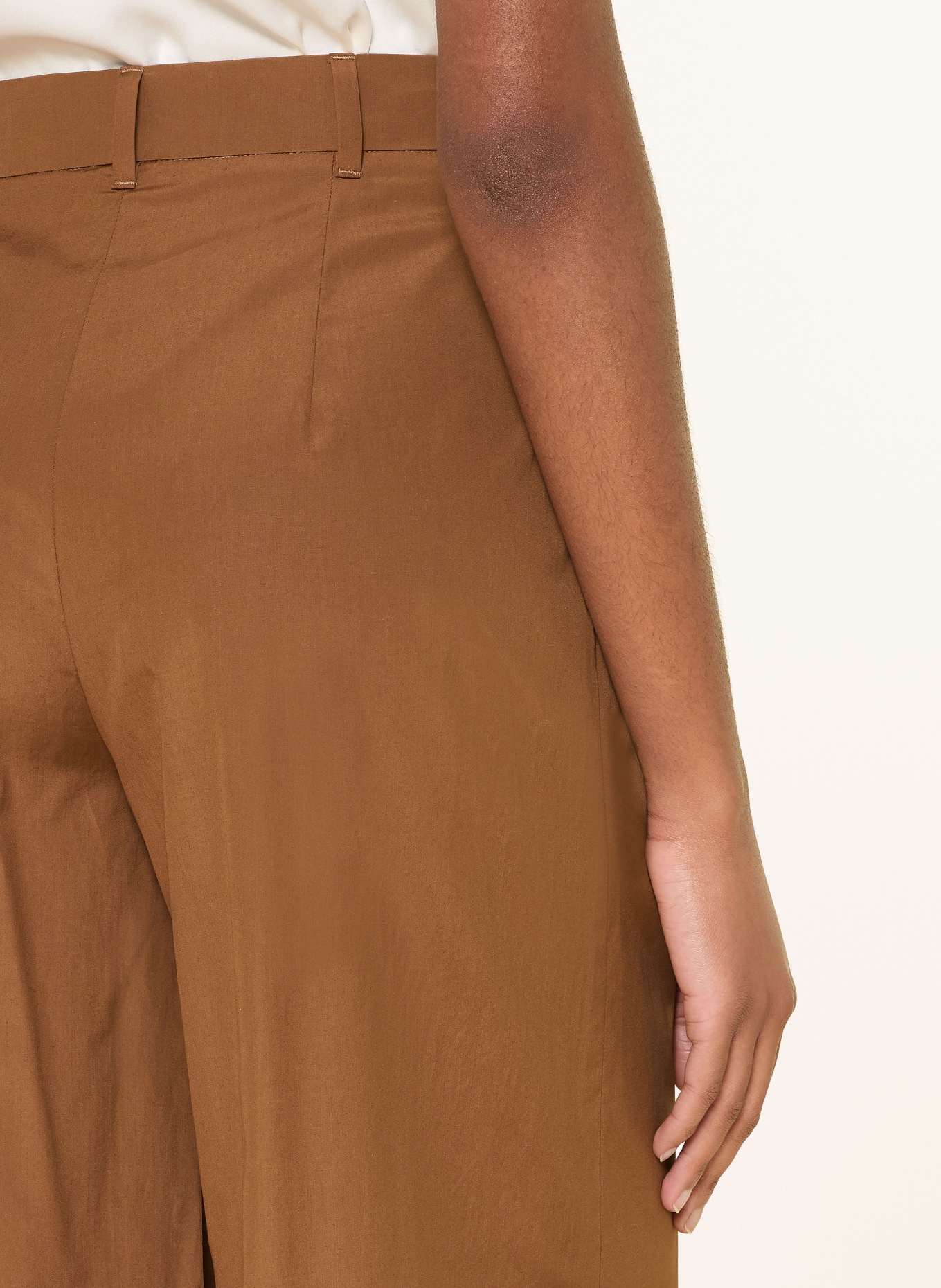 Max Mara STUDIO Spodnie z marlowej tkaniny FAREA: BRĄZOWY