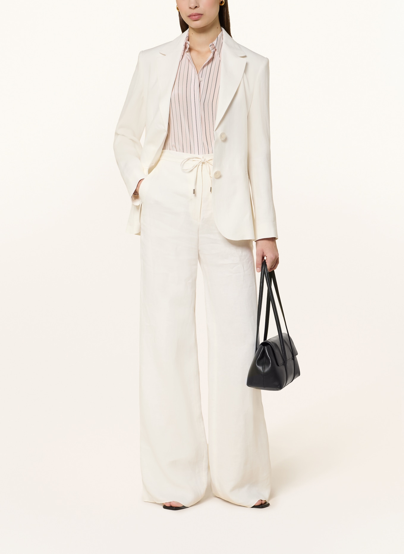 Max Mara STUDIO Spodnie z lnu PELOTA: ECRU