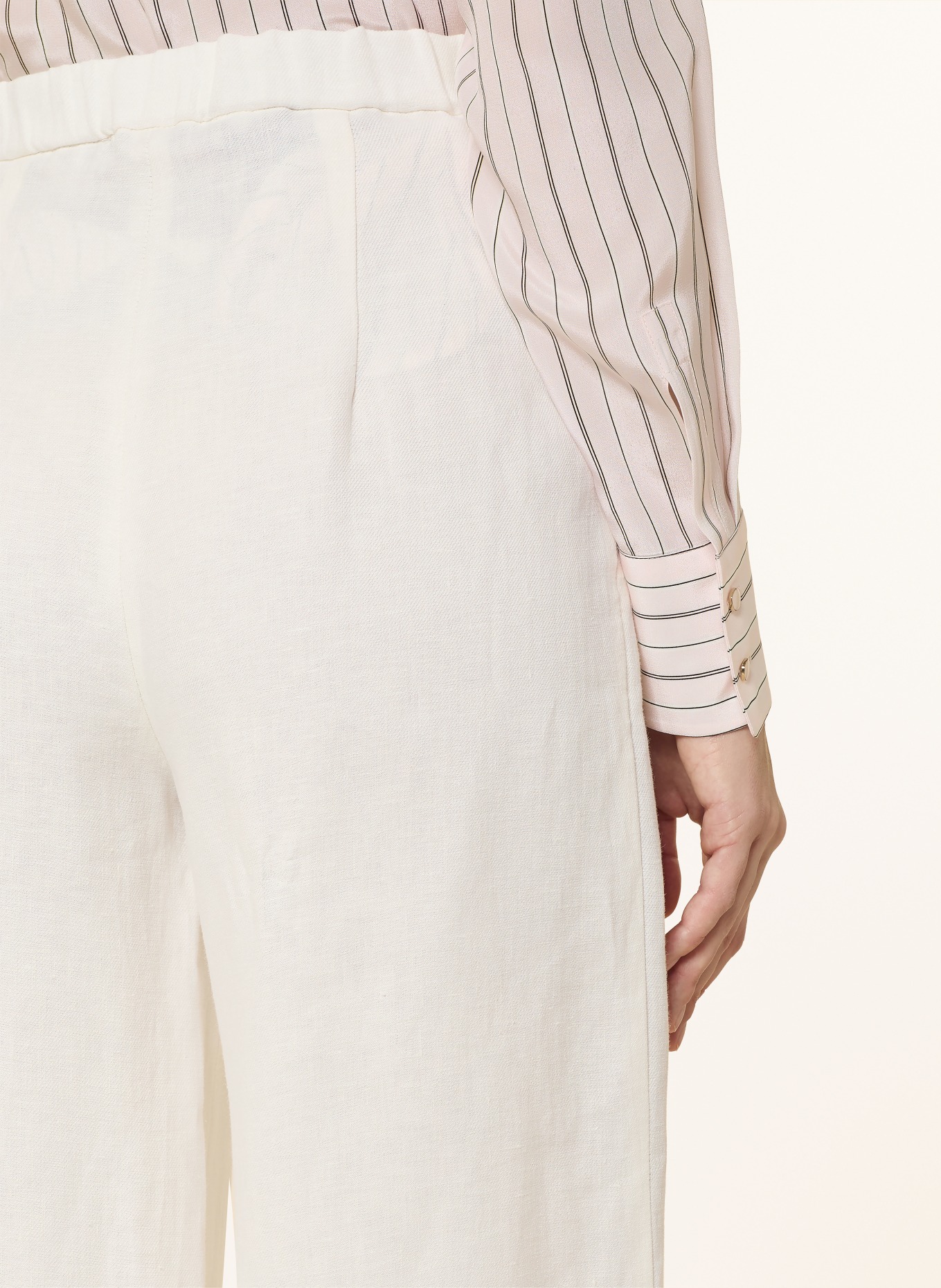 Max Mara STUDIO Spodnie z lnu PELOTA: ECRU