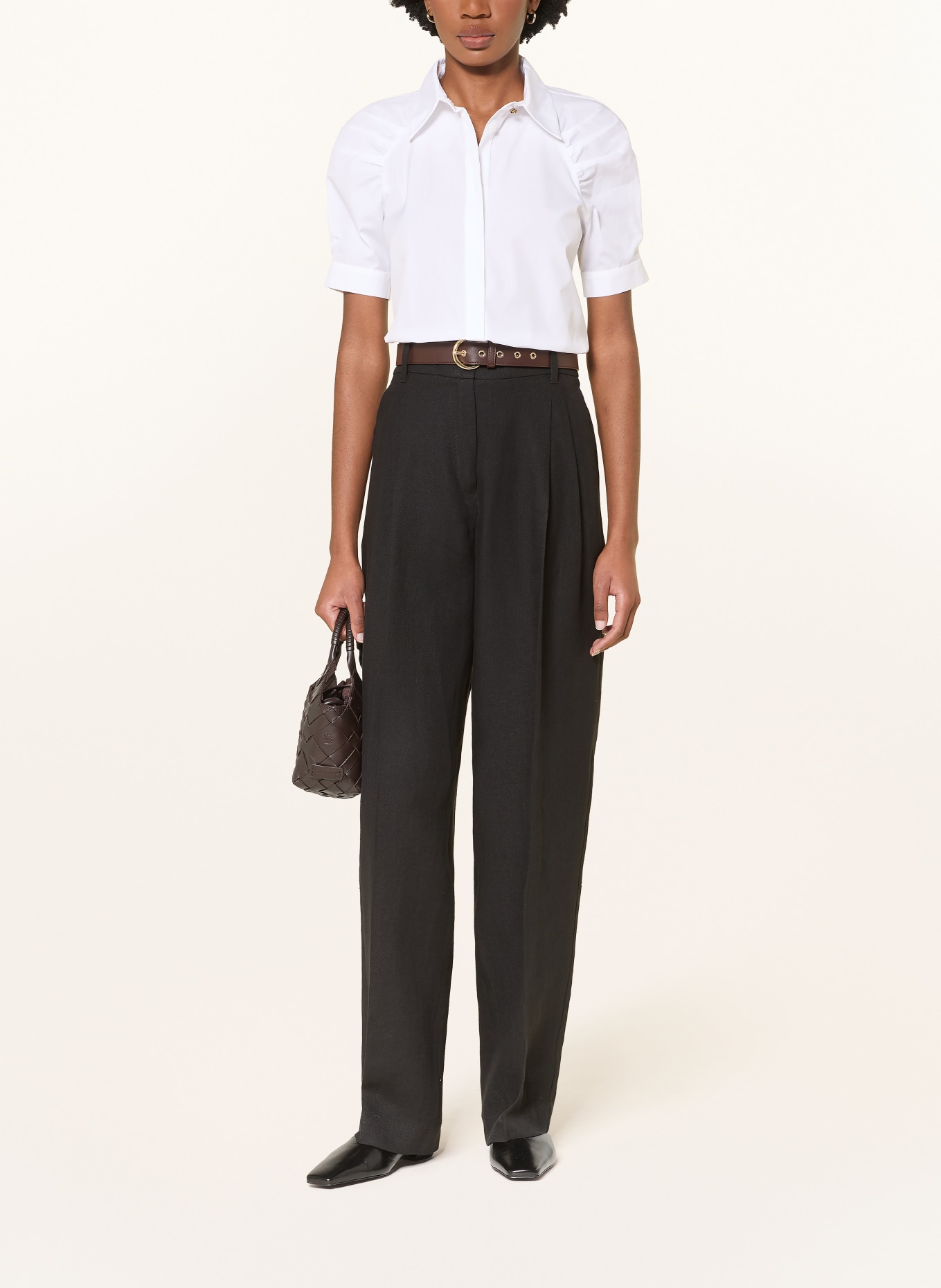 Max Mara STUDIO Marlenhose SUMERO aus Leinen: SCHWARZ