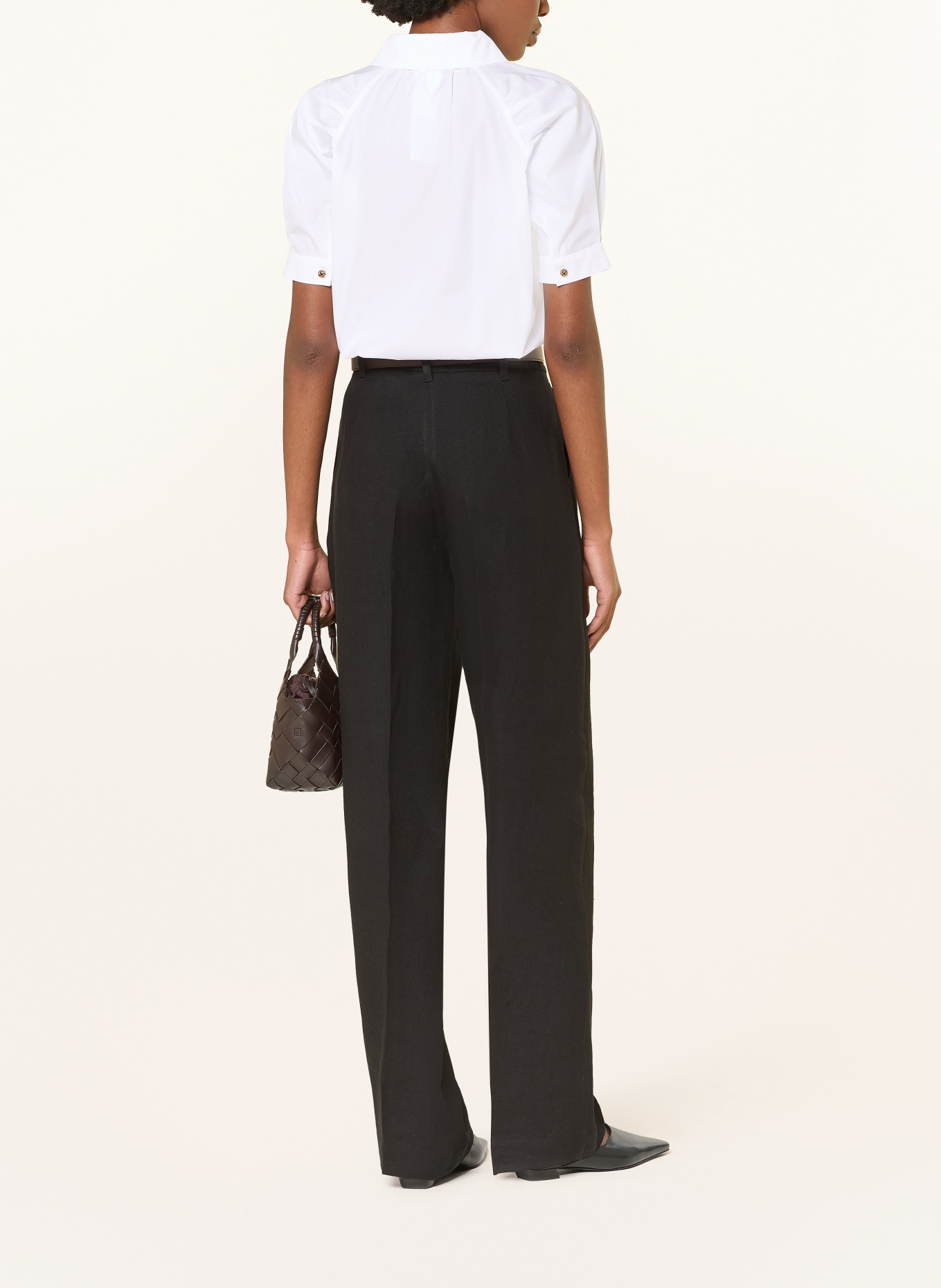 Max Mara STUDIO Marlenhose SUMERO aus Leinen: SCHWARZ