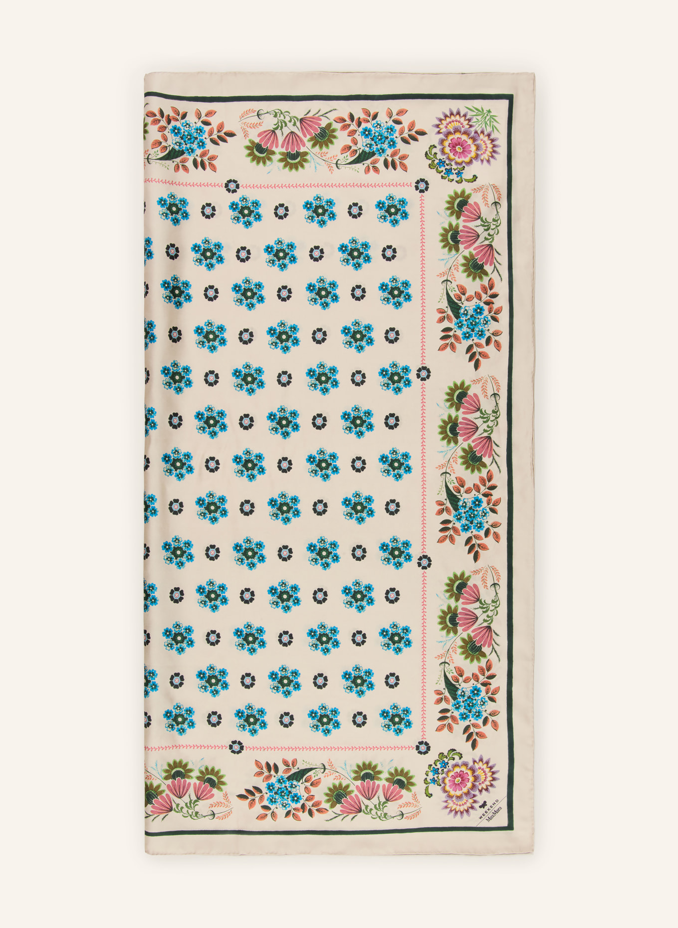 WEEKEND Max Mara Foulard en soie ONESTONEW: BEIGE / GROEN / BLEU