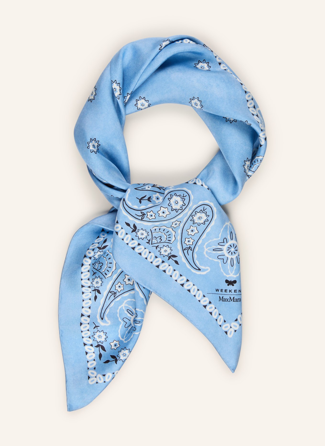 WEEKEND Max Mara Jedwabna chustka PENTOLA: JASNONIEBIESKI / BIAŁY / CZARNY