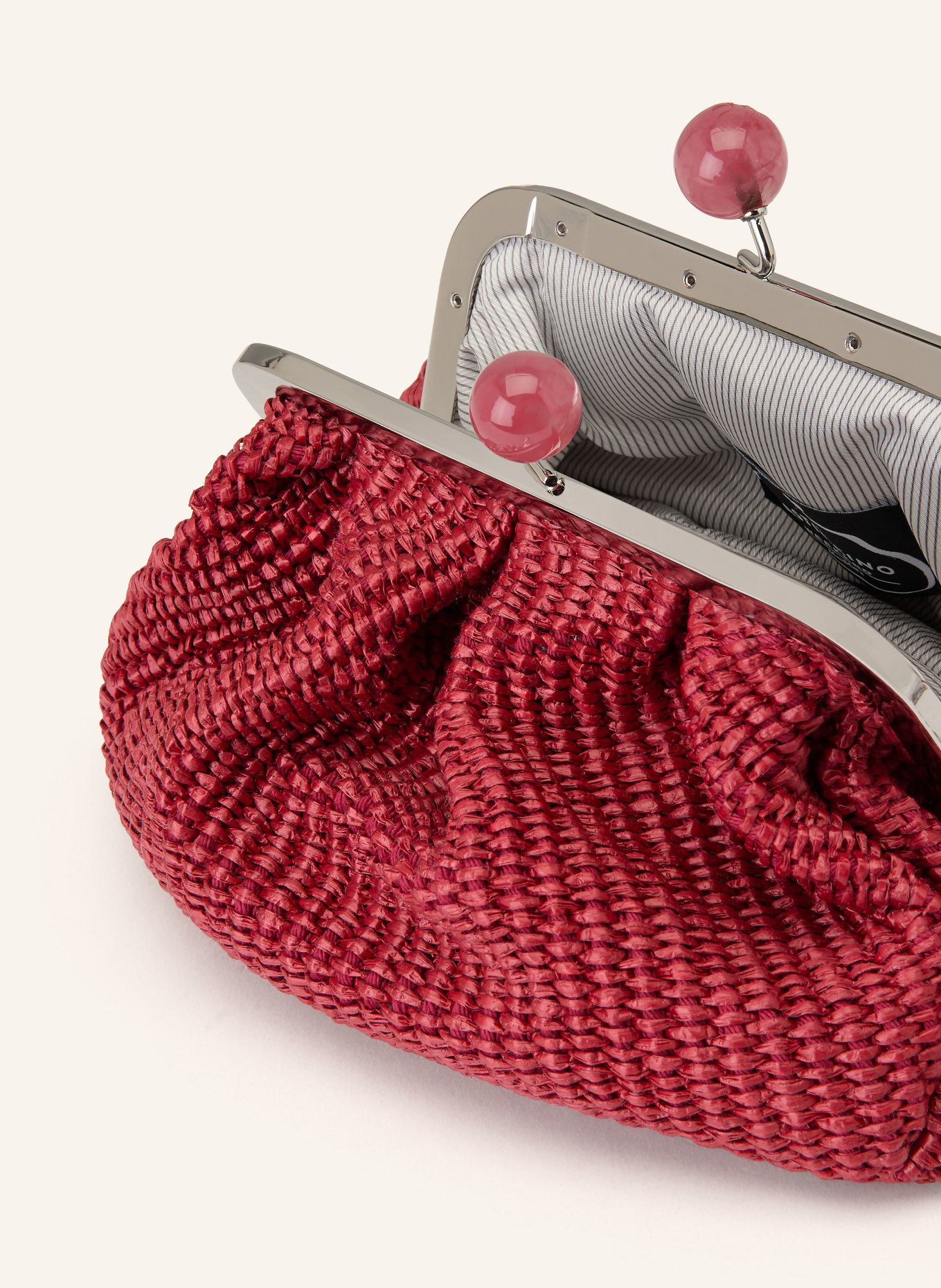 WEEKEND Max Mara Clutch PASTICCINO SMALL: DUNKELROT / SILBER