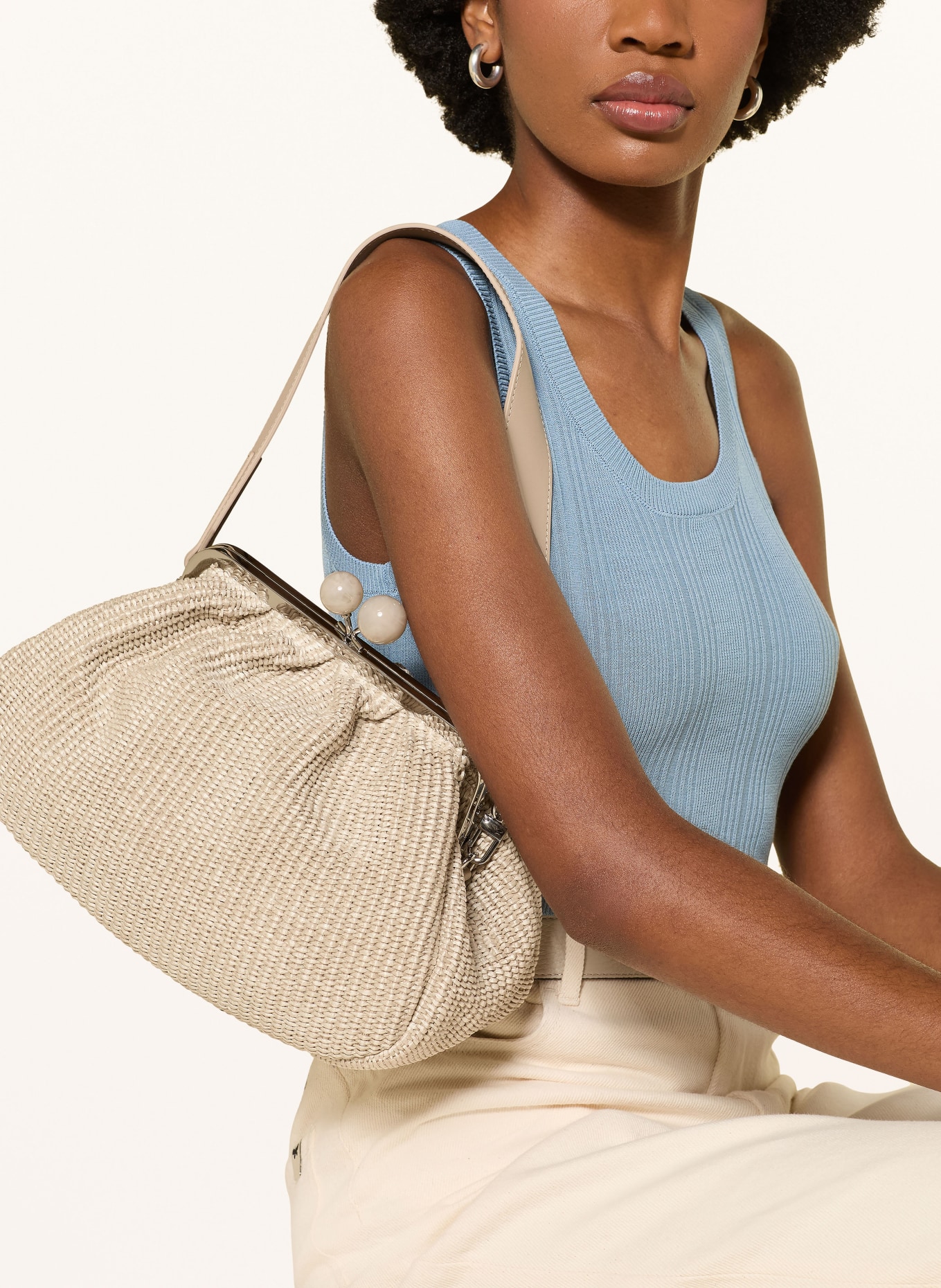 WEEKEND Max Mara Handtas FORTUNA: BEIGE / ZILVER