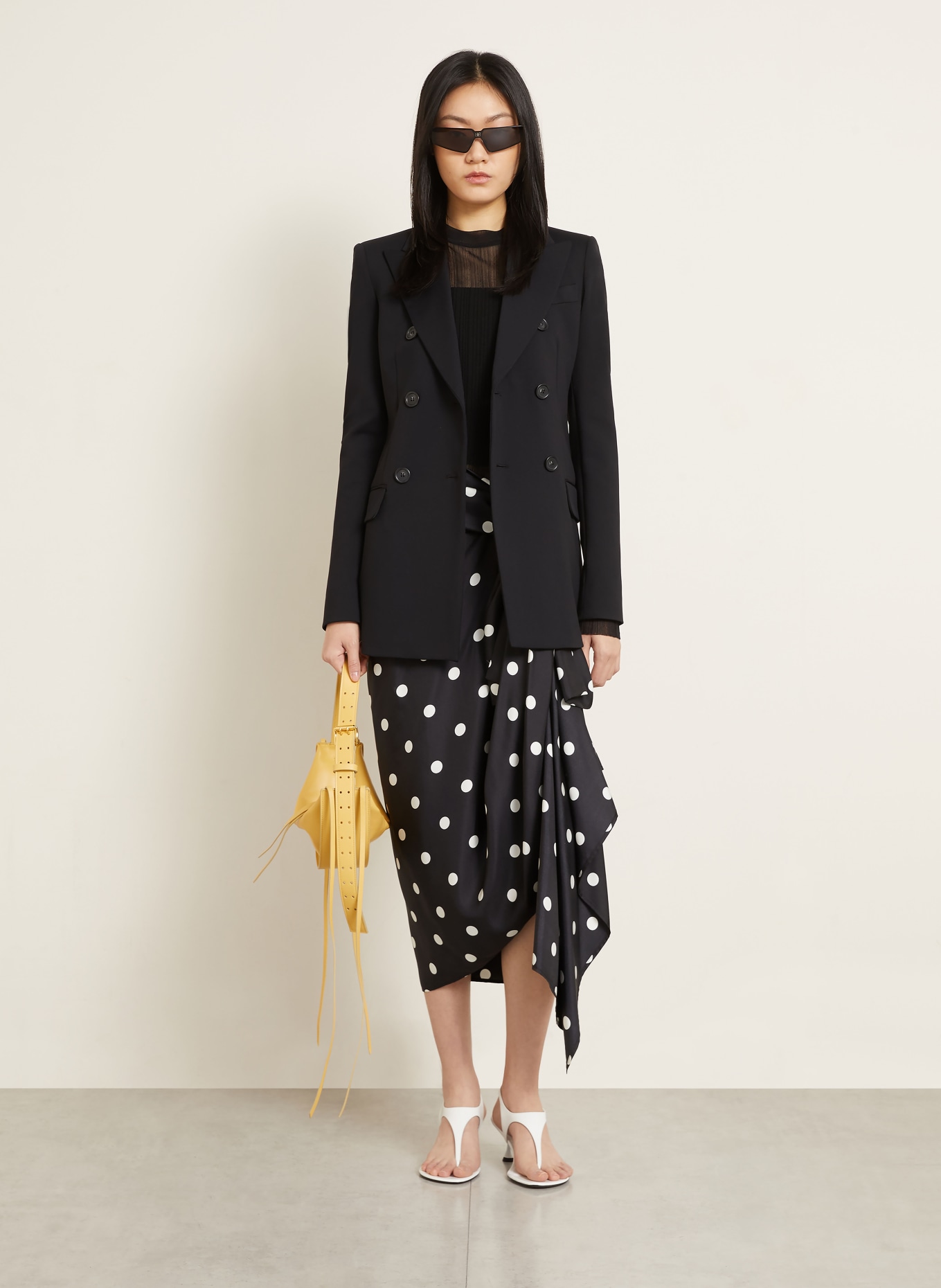 SPORTMAX Seidenrock GENTILE: SCHWARZ / WEISS